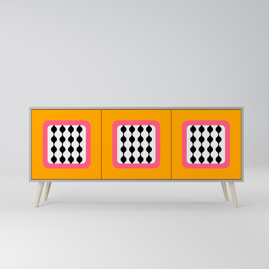 TEARS IN HEAVEN 3-Door Sideboard in Grey Finish
