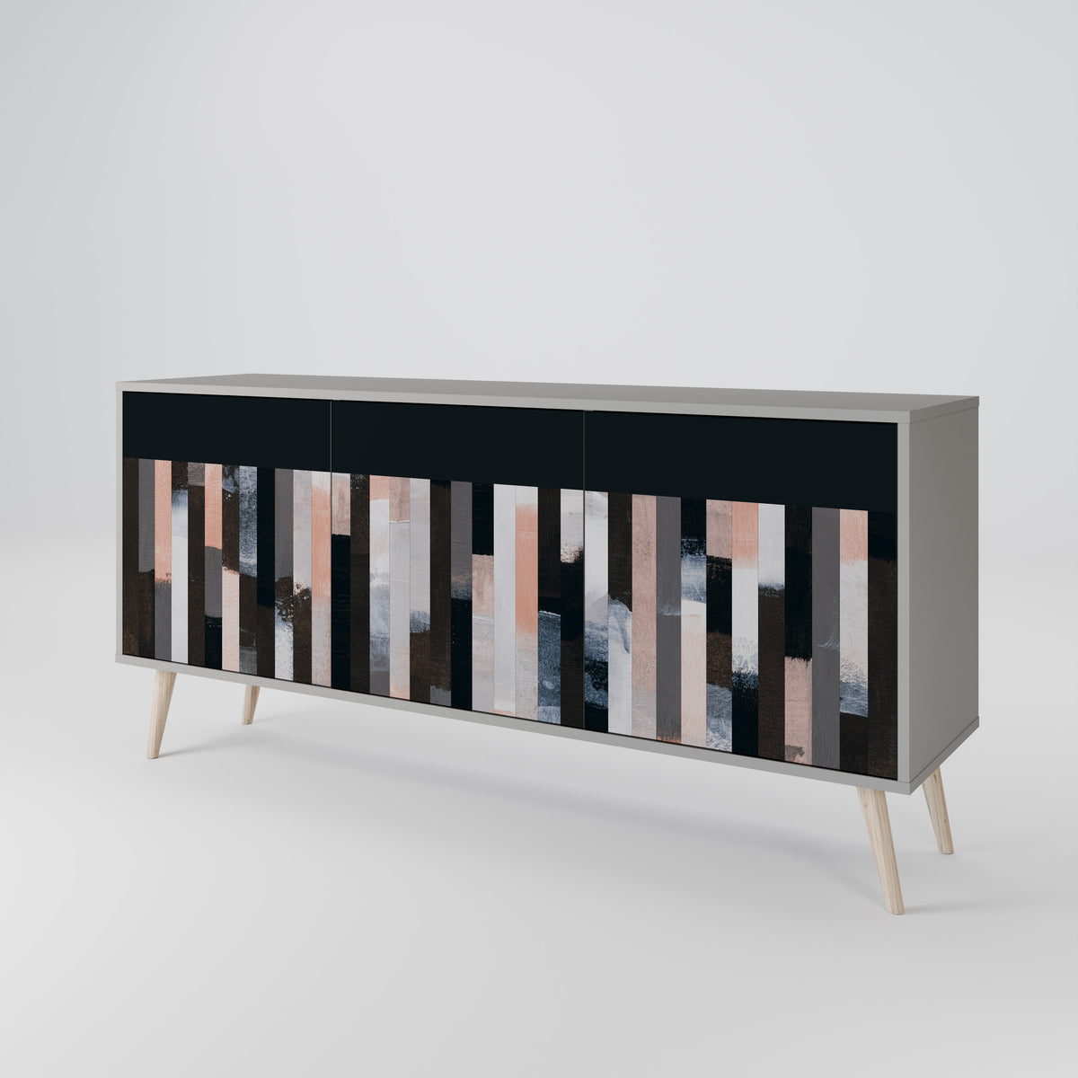COLLAGE OF RECTANGLES 3-Door Sideboard