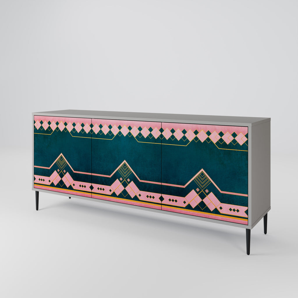 ROYAL COMPOSITION 3-Door Sideboard in Grey Finish