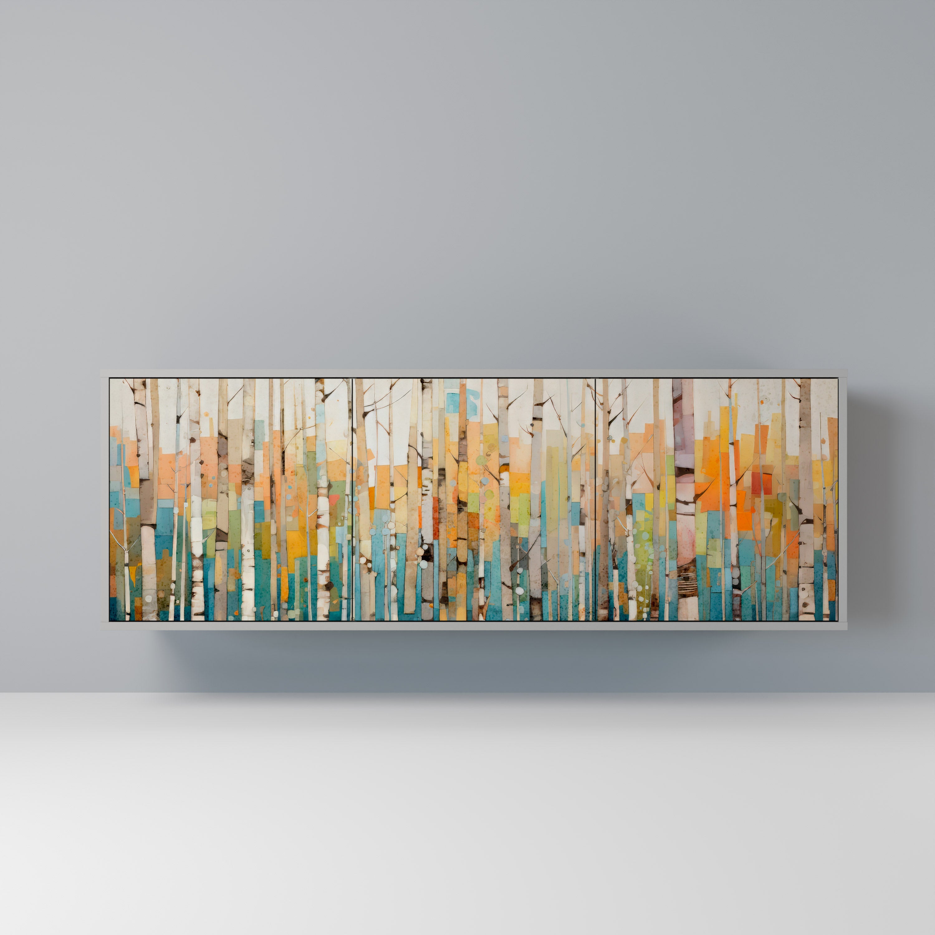 Μπουφές BIRCH KALEIDOSCOPE με 3 πόρτες σε γκρι φινίρισμα