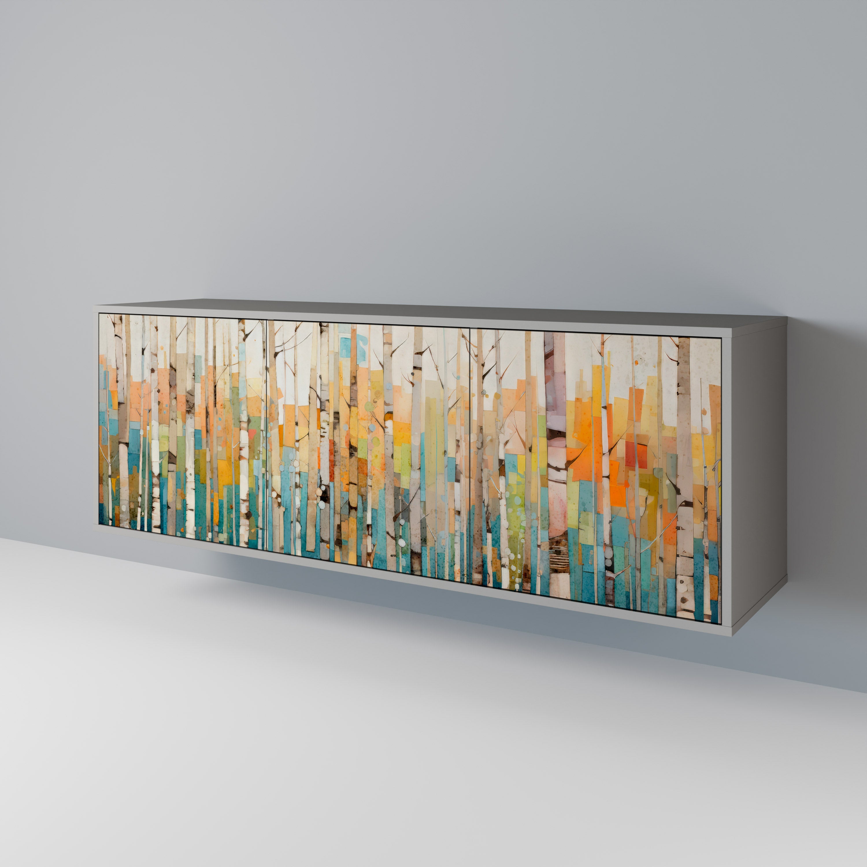 Μπουφές BIRCH KALEIDOSCOPE με 3 πόρτες σε γκρι φινίρισμα