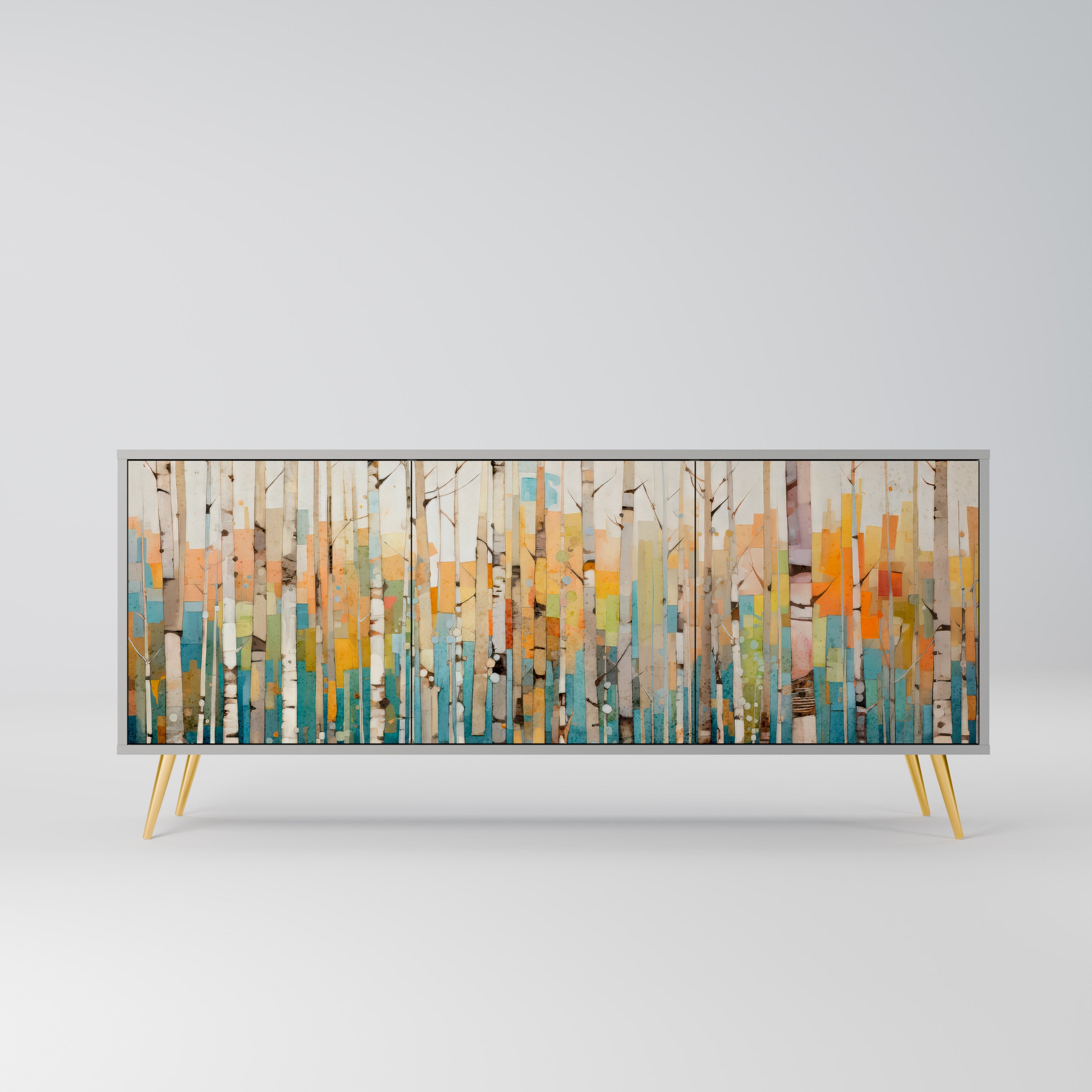 Μπουφές BIRCH KALEIDOSCOPE με 3 πόρτες σε γκρι φινίρισμα