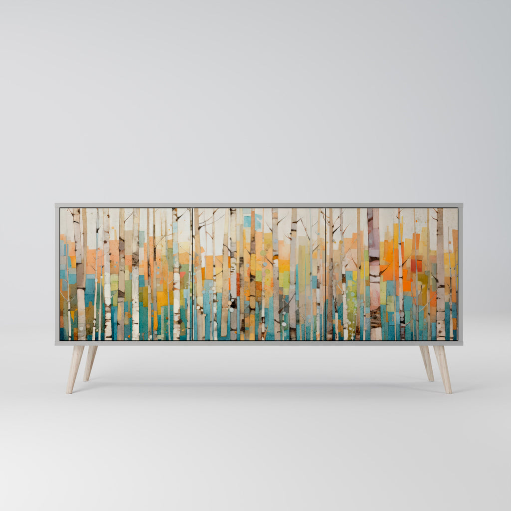 Μπουφές BIRCH KALEIDOSCOPE με 3 πόρτες σε γκρι φινίρισμα