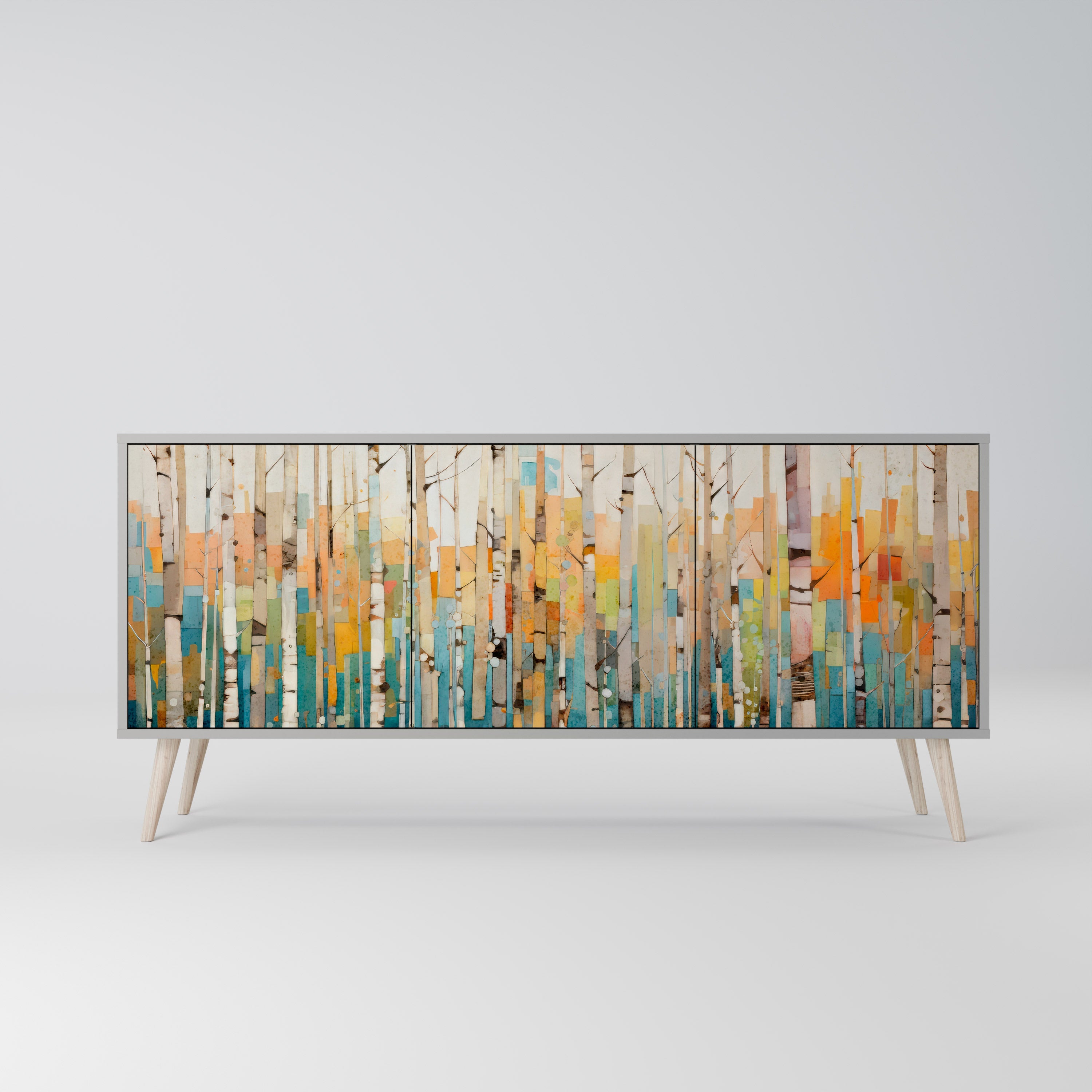 Μπουφές BIRCH KALEIDOSCOPE με 3 πόρτες σε γκρι φινίρισμα