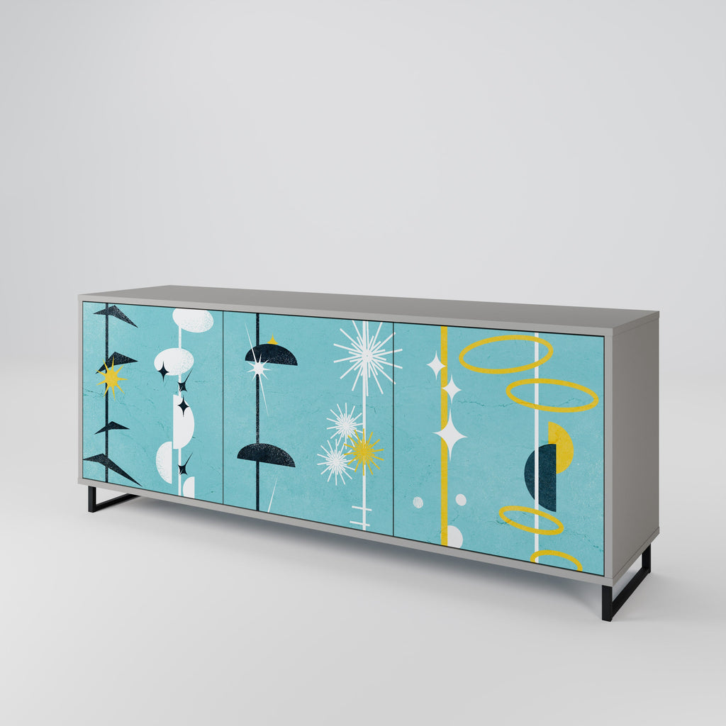 PATHS TO HAPPINESS 3-Door Sideboard in Grey Finish
