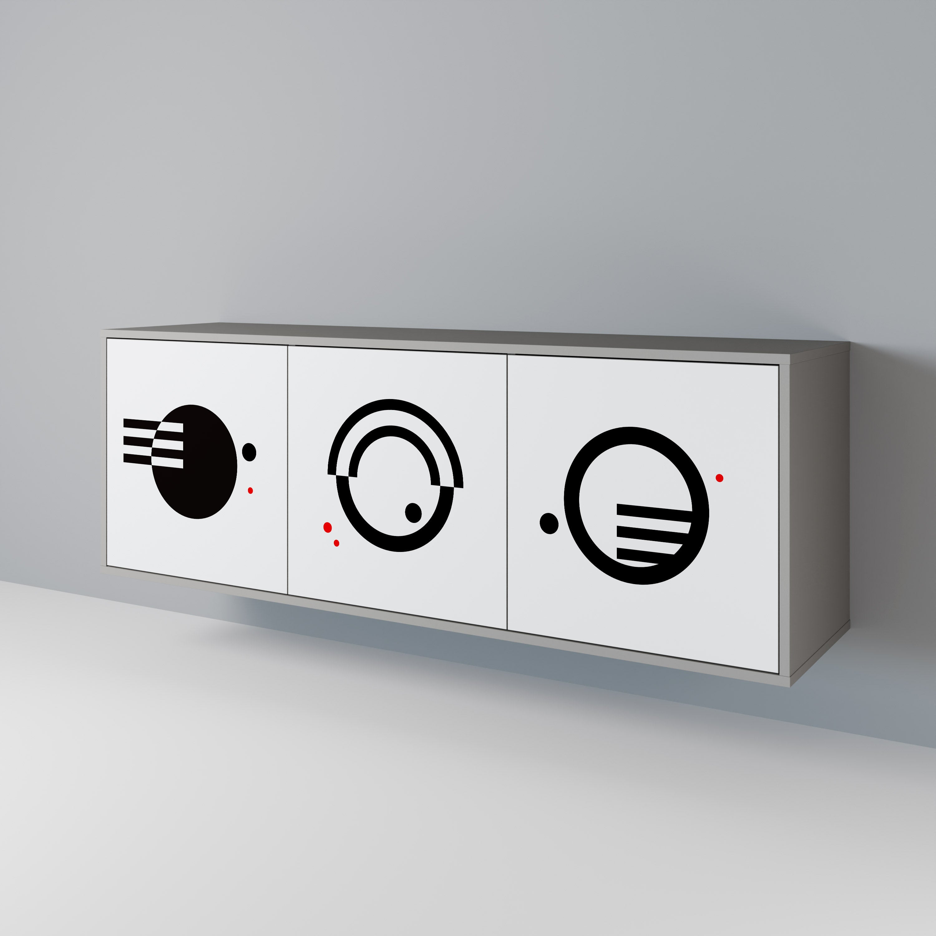 BLACK AND WHITE COMBINATION Μπουφές 3-θυρών