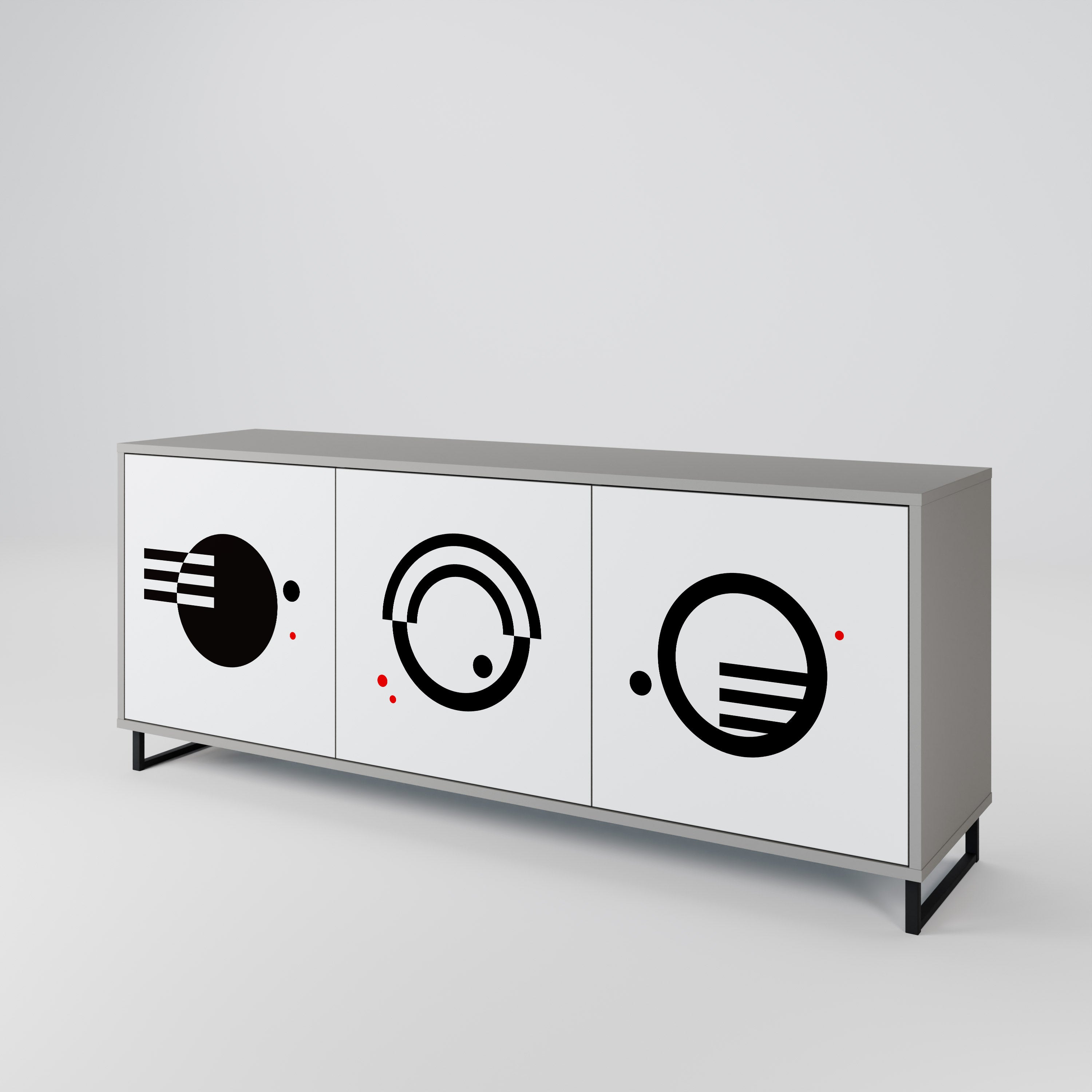 BLACK AND WHITE COMBINATION Μπουφές 3-θυρών