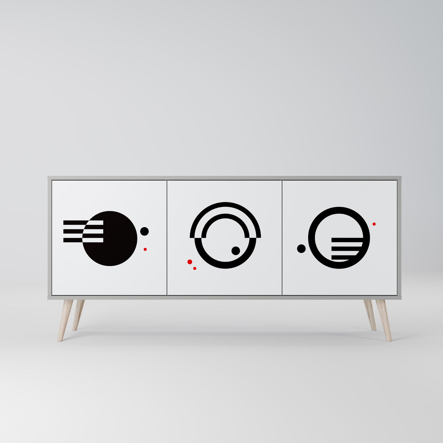 BLACK AND WHITE COMBINATION Μπουφές 3-θυρών