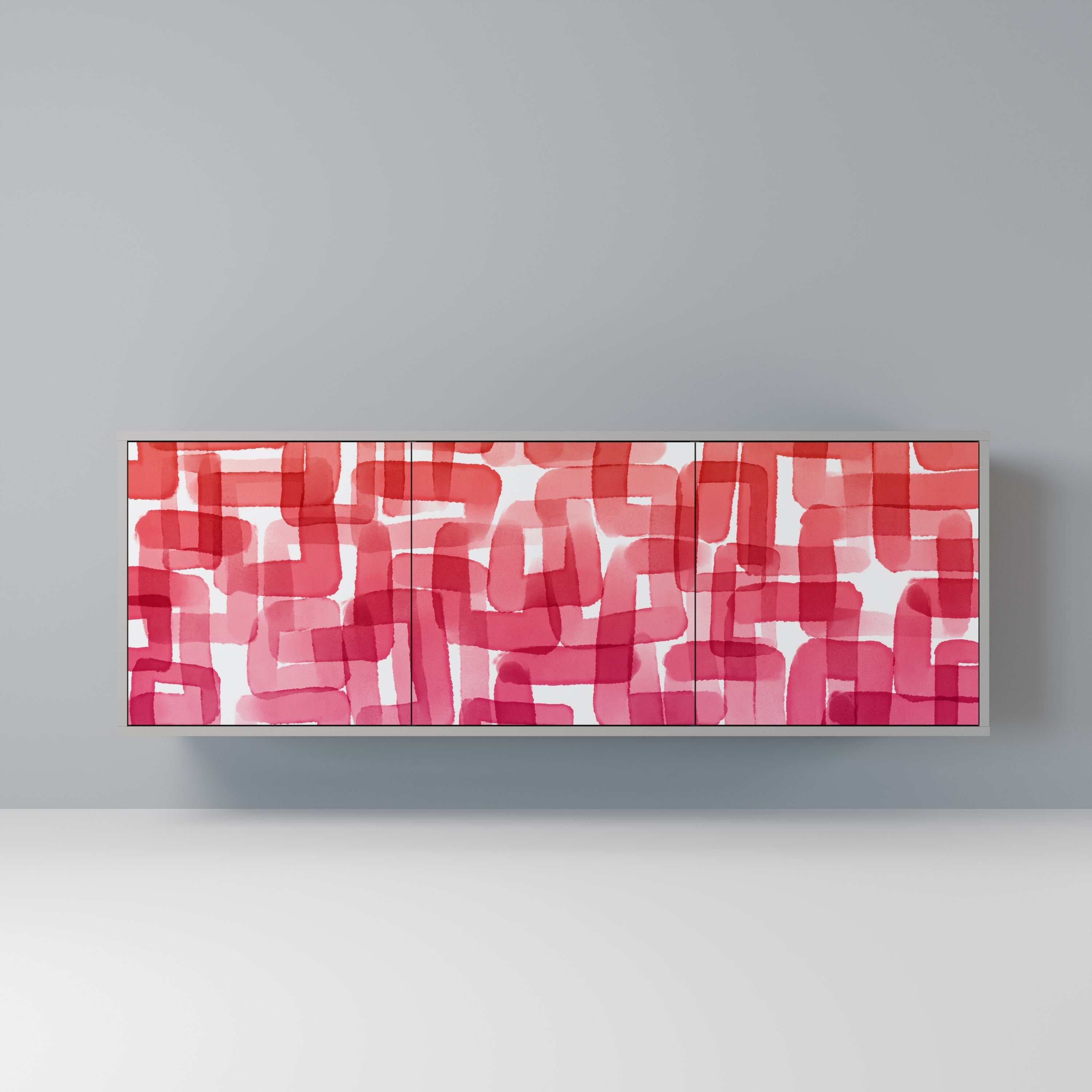 Μπουφές 3 θυρών KALEIDOSCOPIC CUBISM σε γκρι φινίρισμα