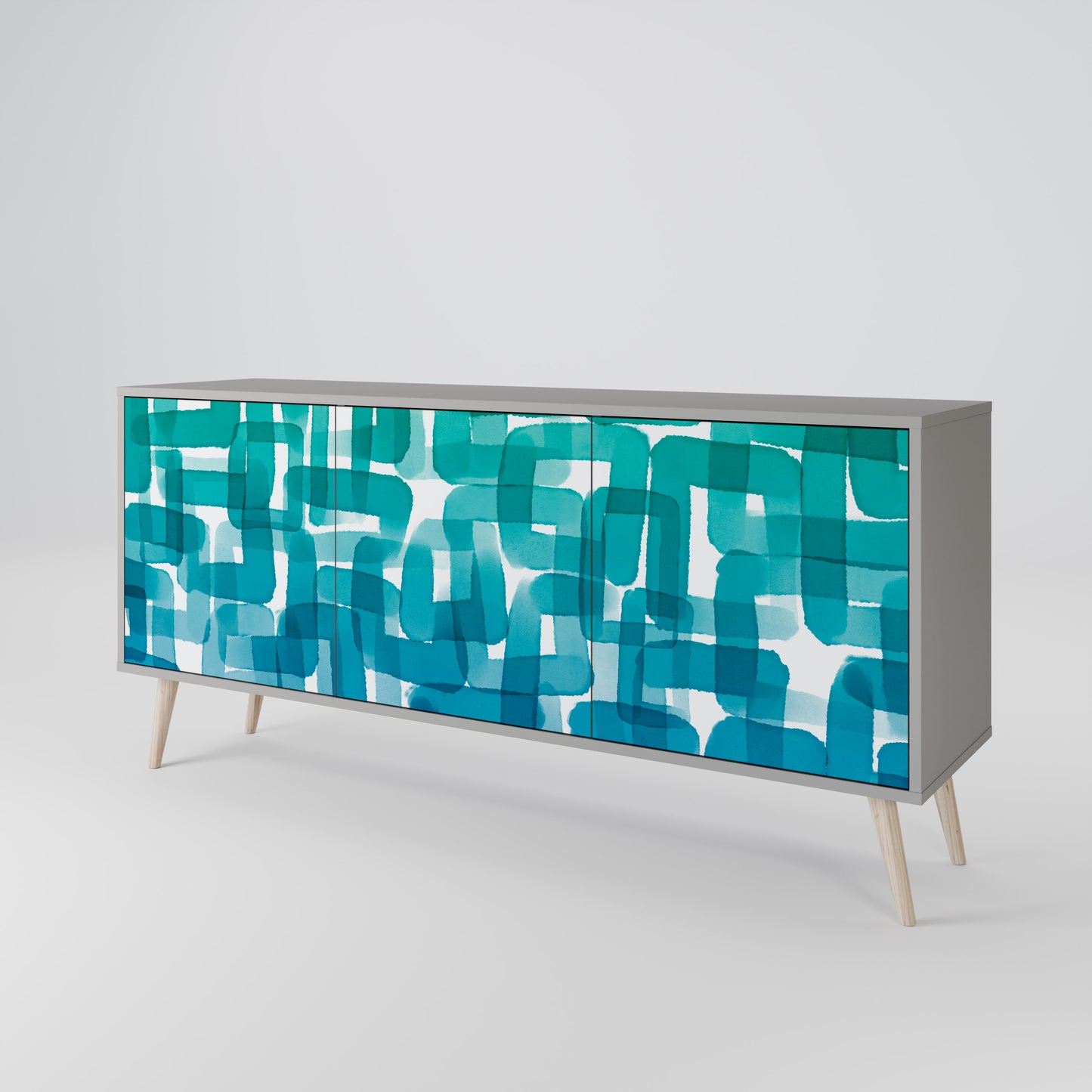 TURQUOISE RECTANGLES Μπουφές 3-θυρών