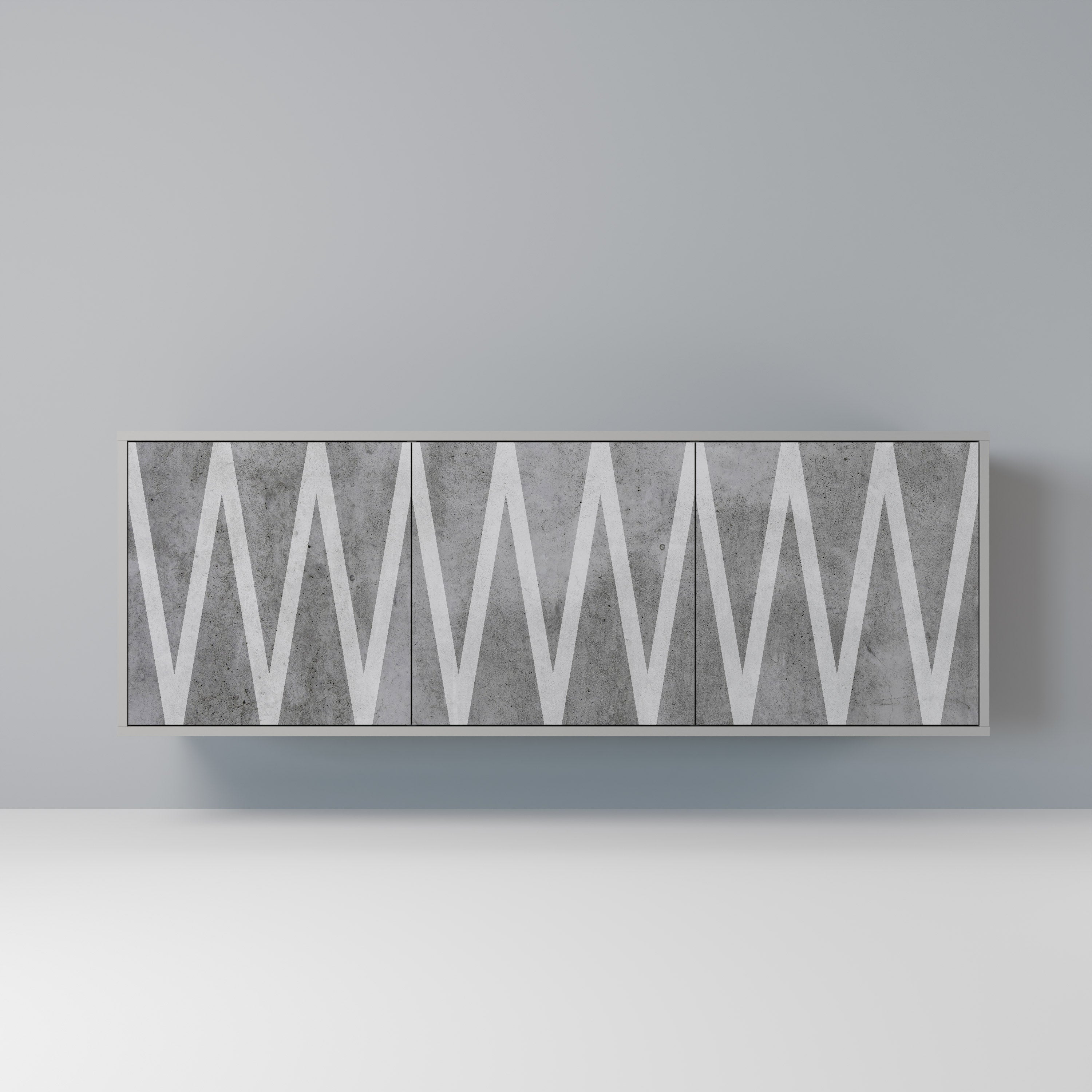Μπουφές SOLID ZIG ZAG 3 πορτών σε γκρι φινίρισμα