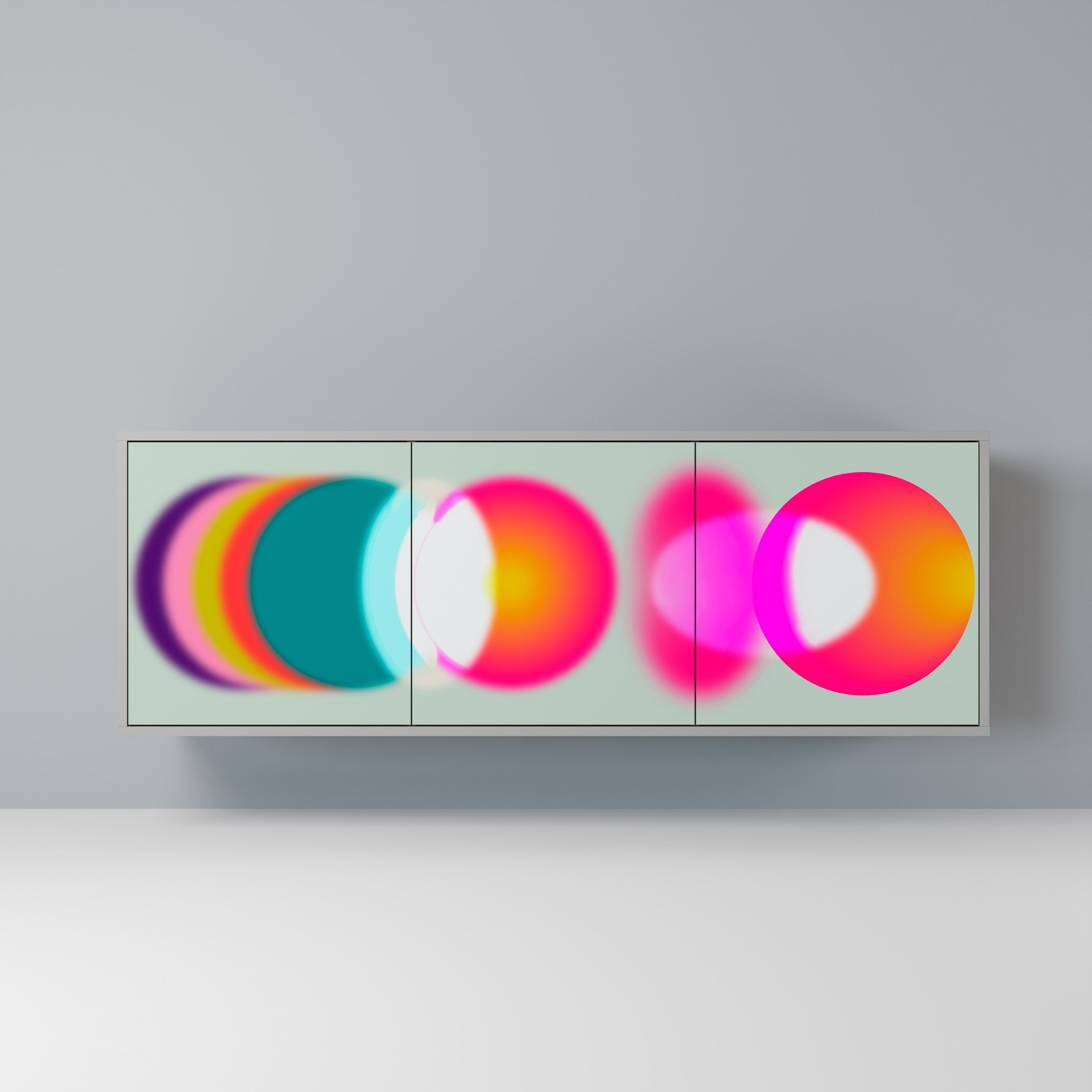 SYMPHONY OF COLORS 3θυρο μπουφέ σε γκρι φινίρισμα