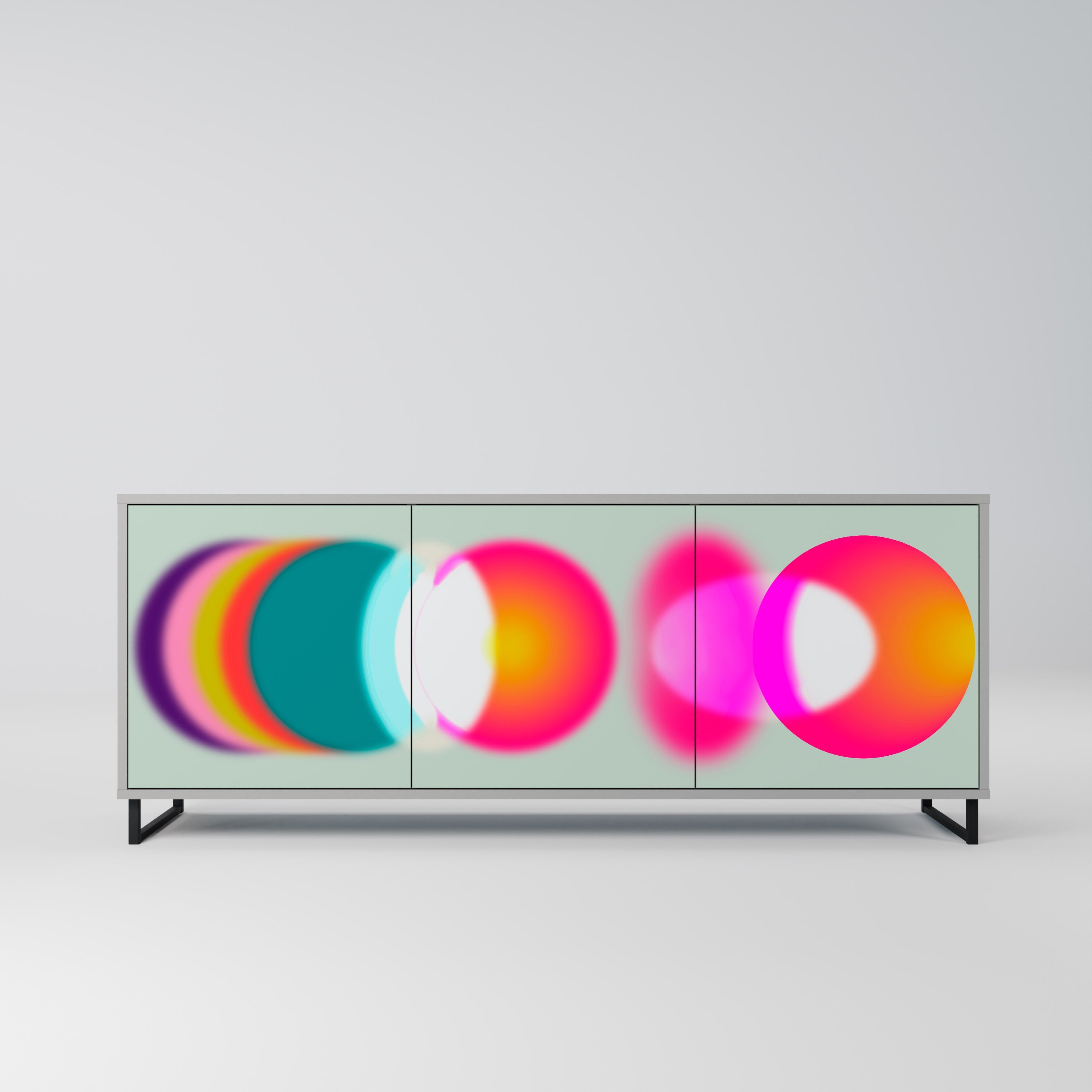 SYMPHONY OF COLORS 3θυρο μπουφέ σε γκρι φινίρισμα