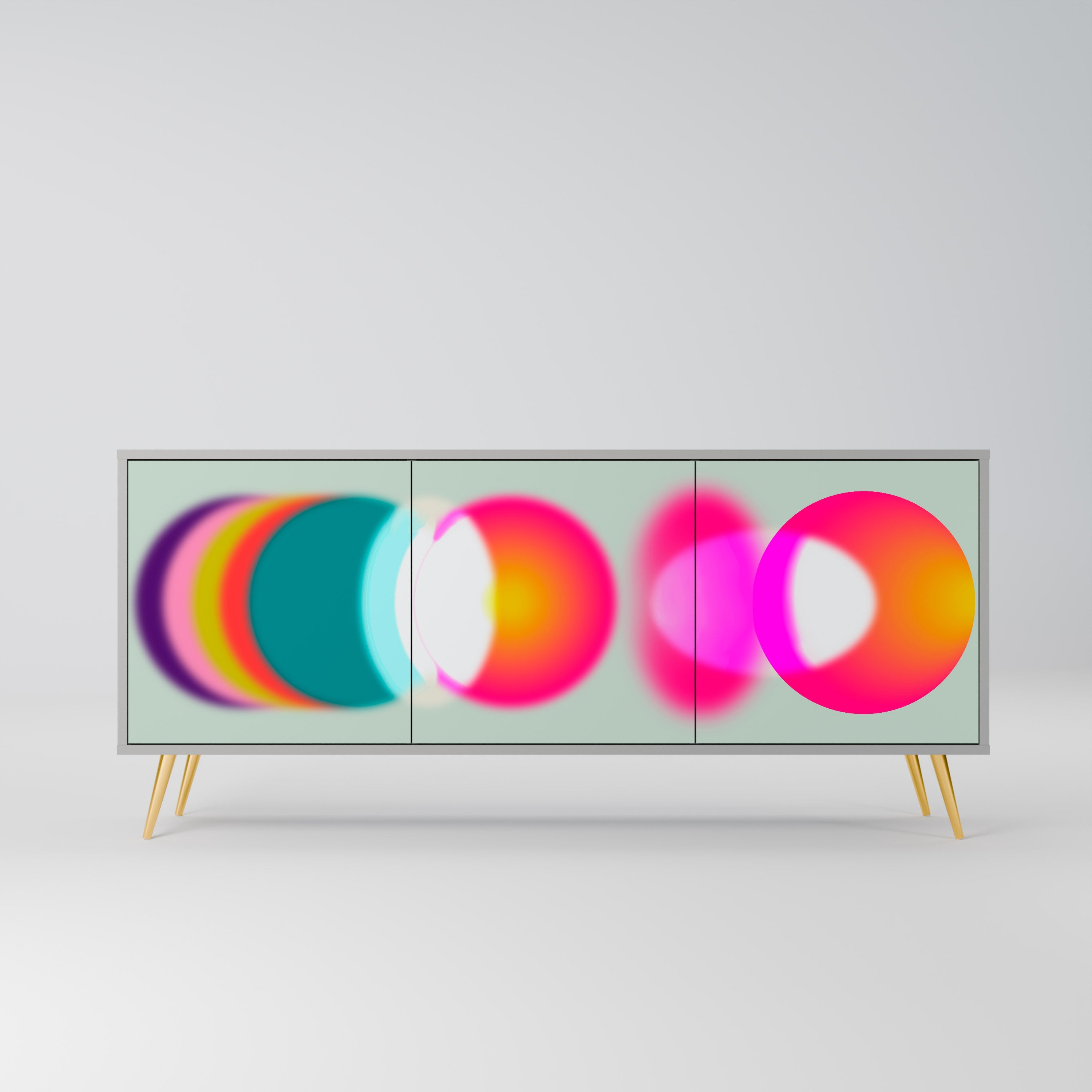 SYMPHONY OF COLORS 3θυρο μπουφέ σε γκρι φινίρισμα