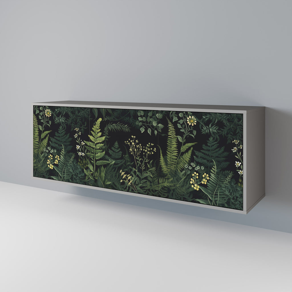 Μπουφές FERN FLOWERS 3θυρο σε γκρι φινίρισμα
