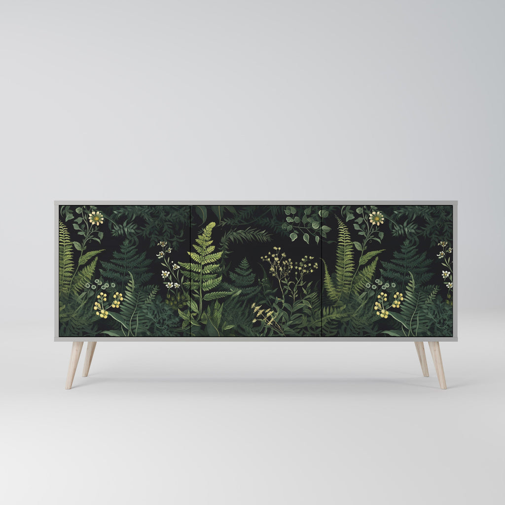 Μπουφές FERN FLOWERS 3θυρο σε γκρι φινίρισμα