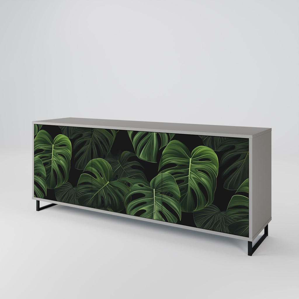 Μπουφές INFINITE MONSTERA με 3 πόρτες σε γκρι φινίρισμα