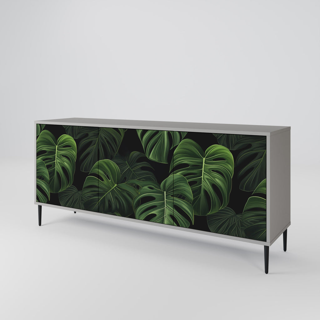 Μπουφές INFINITE MONSTERA με 3 πόρτες σε γκρι φινίρισμα