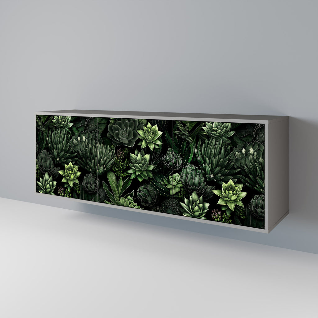 Μπουφές SUCCULENT JUNGLE με 3 πόρτες σε γκρι φινίρισμα