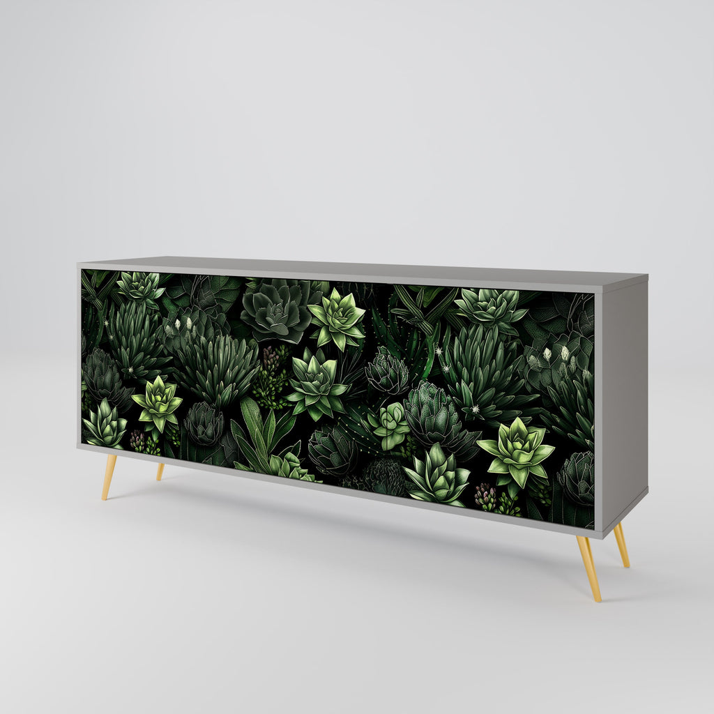 Μπουφές SUCCULENT JUNGLE με 3 πόρτες σε γκρι φινίρισμα