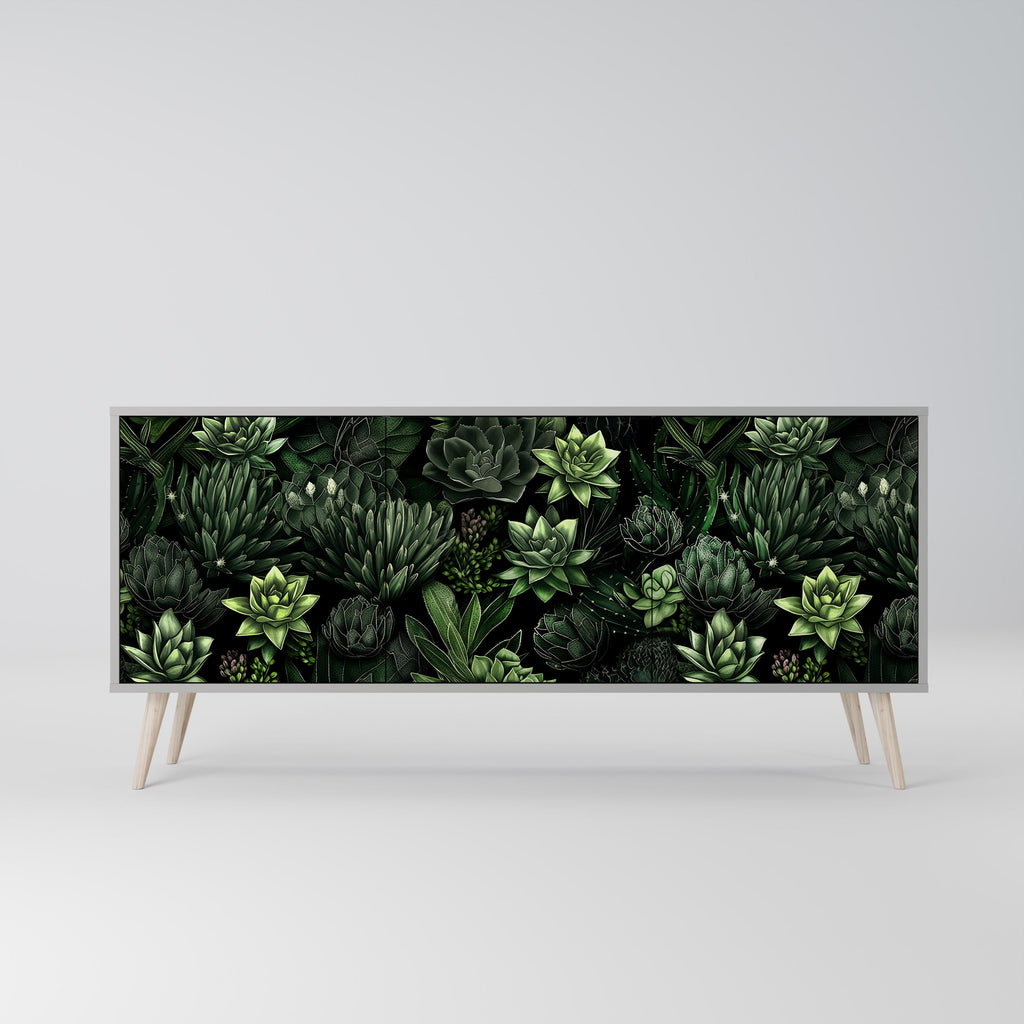 Μπουφές SUCCULENT JUNGLE με 3 πόρτες σε γκρι φινίρισμα
