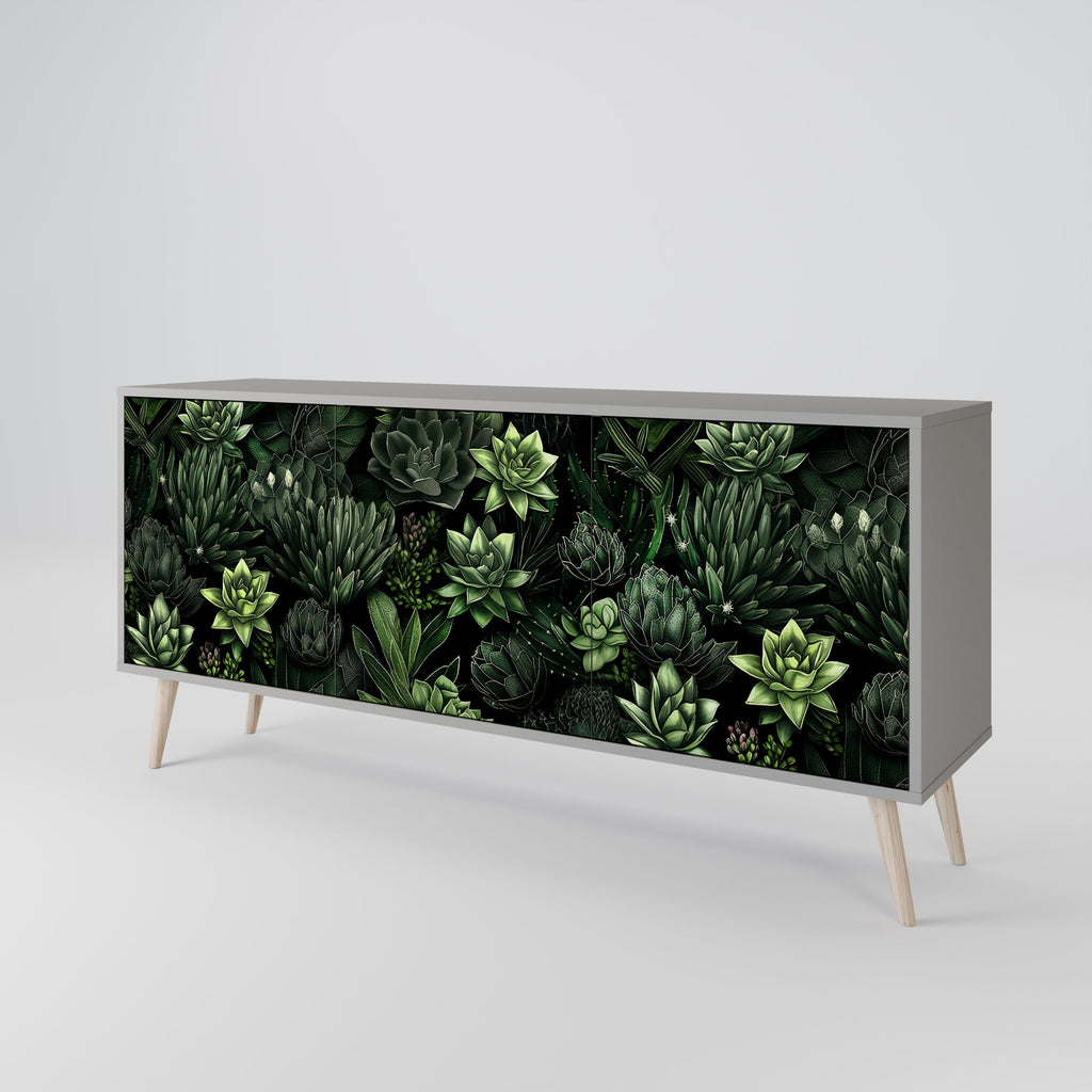 Μπουφές SUCCULENT JUNGLE με 3 πόρτες σε γκρι φινίρισμα