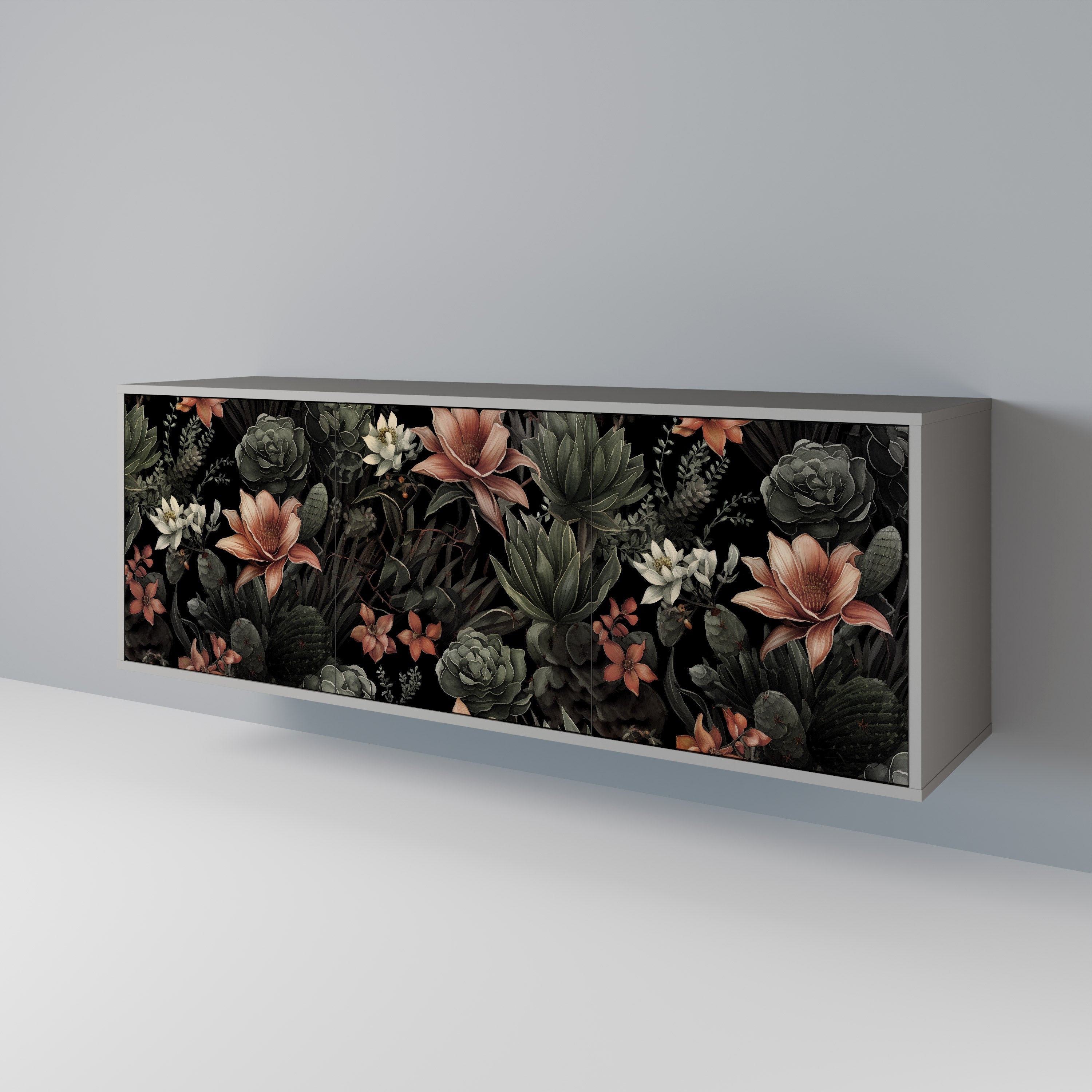SECRET VERDURE 3-Door Sideboard in Grey Finish