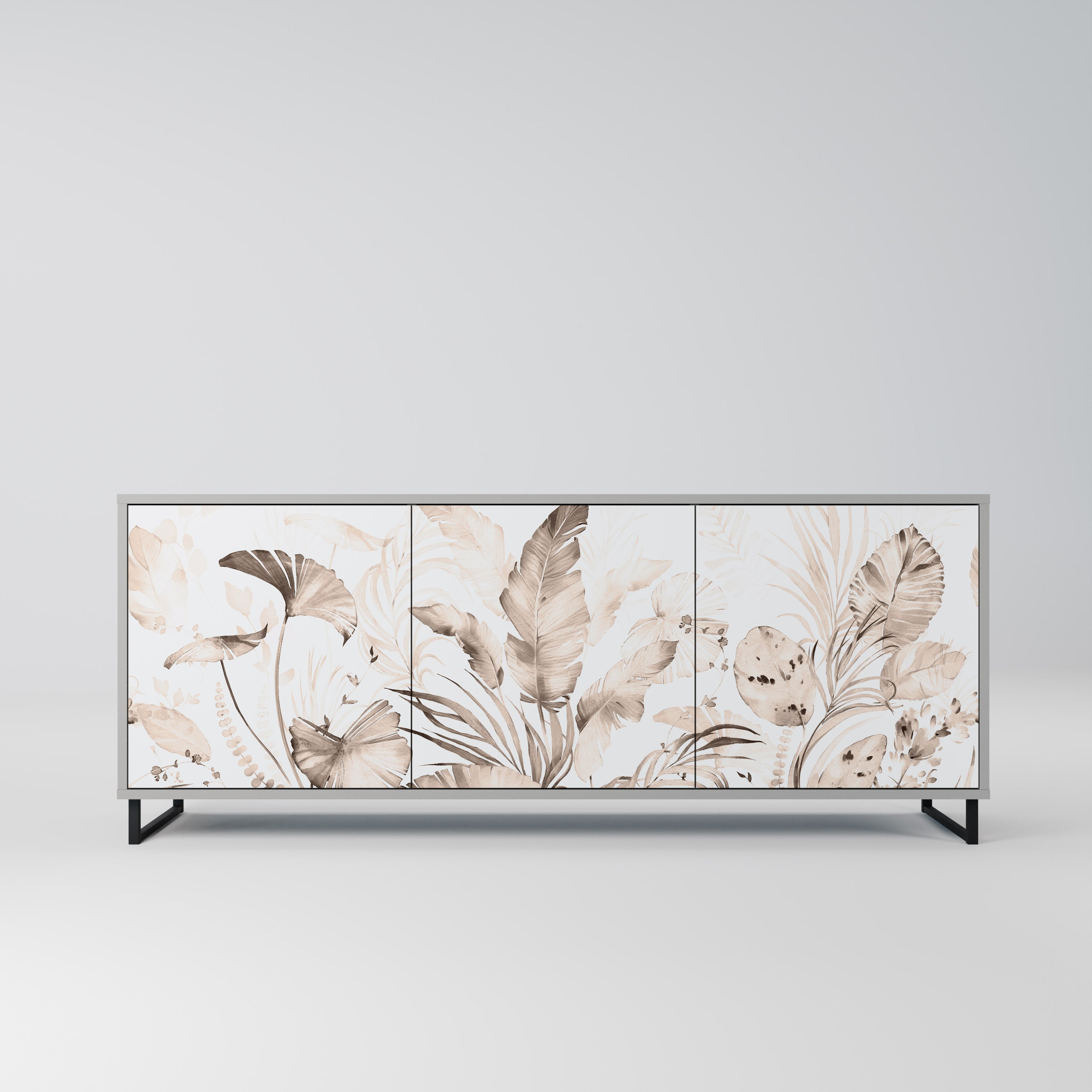 WILD TENDERNESS 3-Door Sideboard in Grey Finish