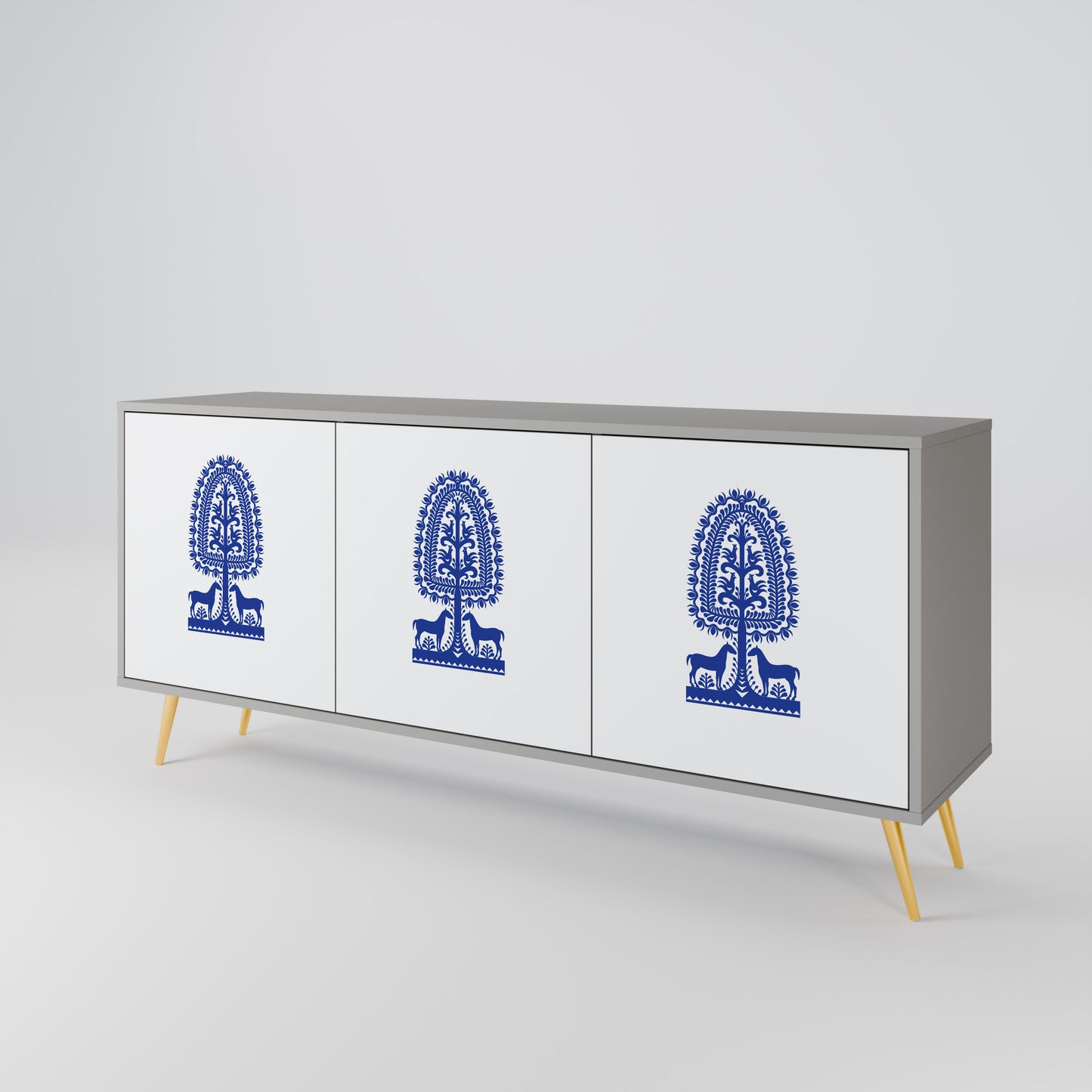 POLISH FOLK ART Μπουφές 3-θυρών