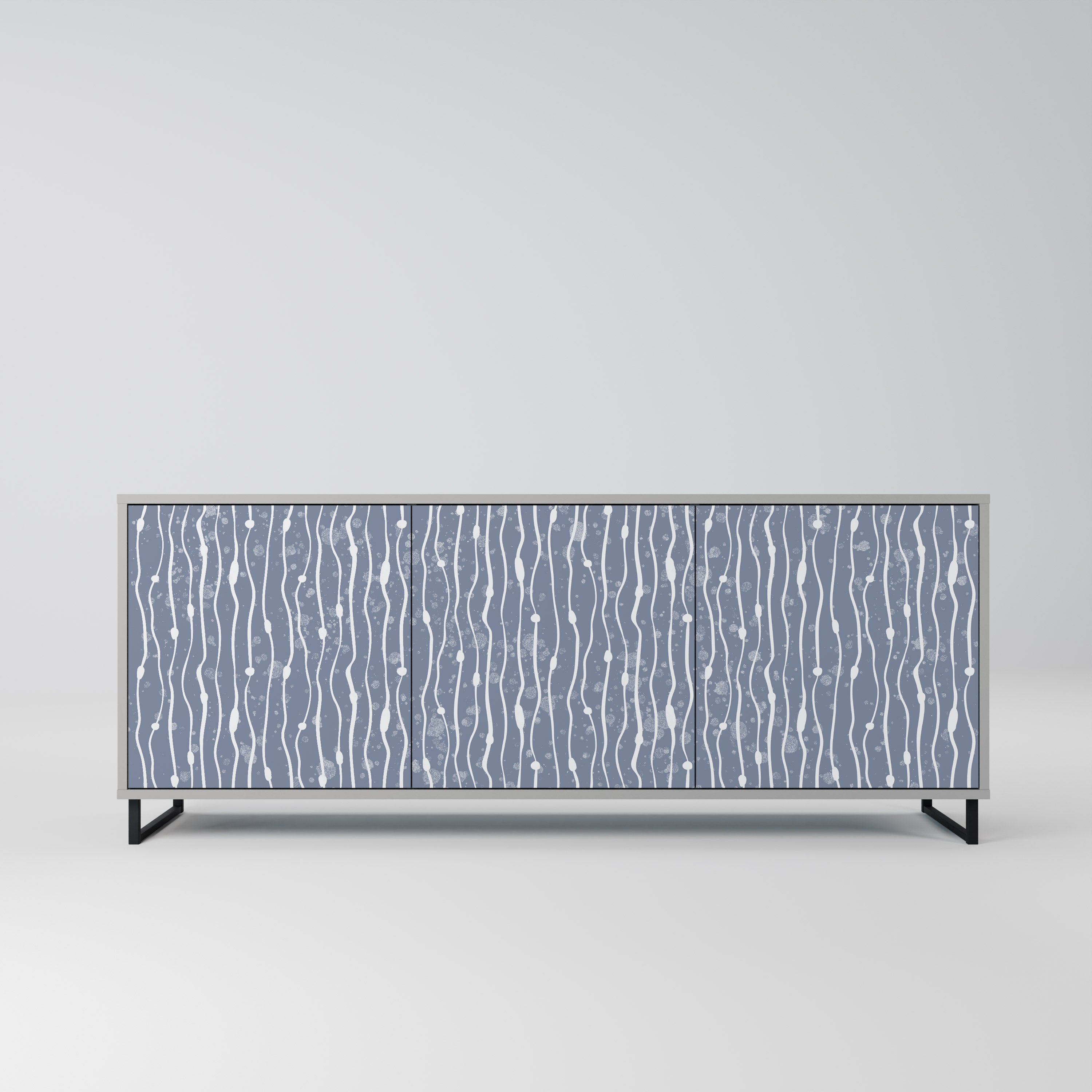 Μπουφές 3 θυρών GRAPHITE RAIN σε γκρι φινίρισμα