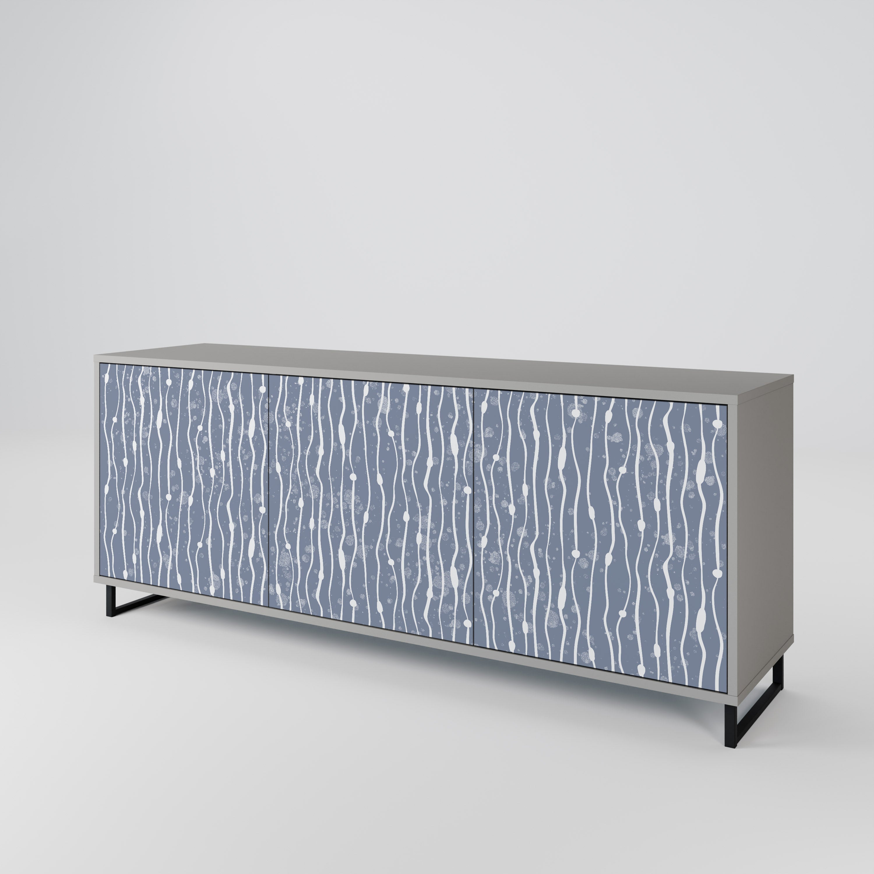 Μπουφές 3 θυρών GRAPHITE RAIN σε γκρι φινίρισμα