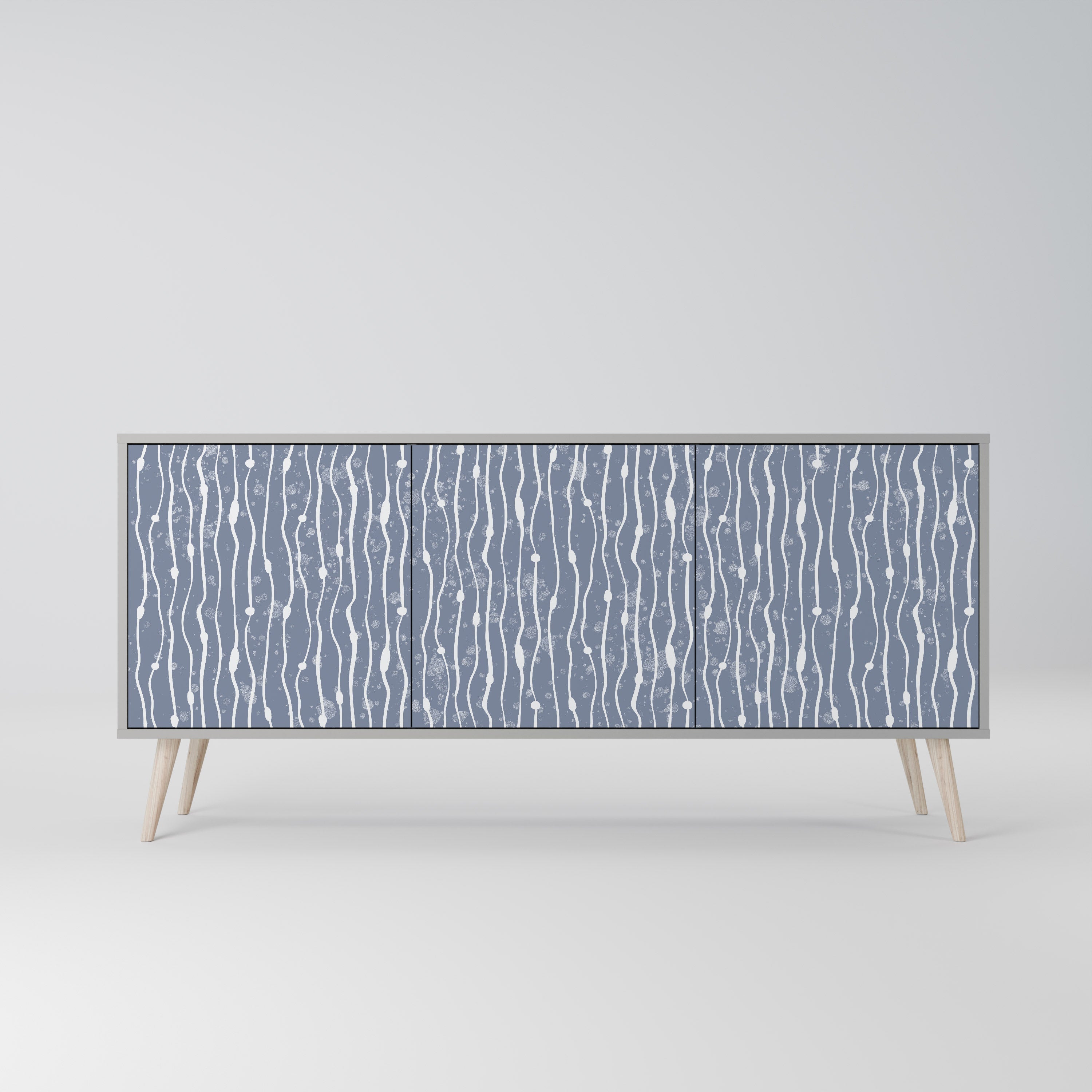 Μπουφές 3 θυρών GRAPHITE RAIN σε γκρι φινίρισμα