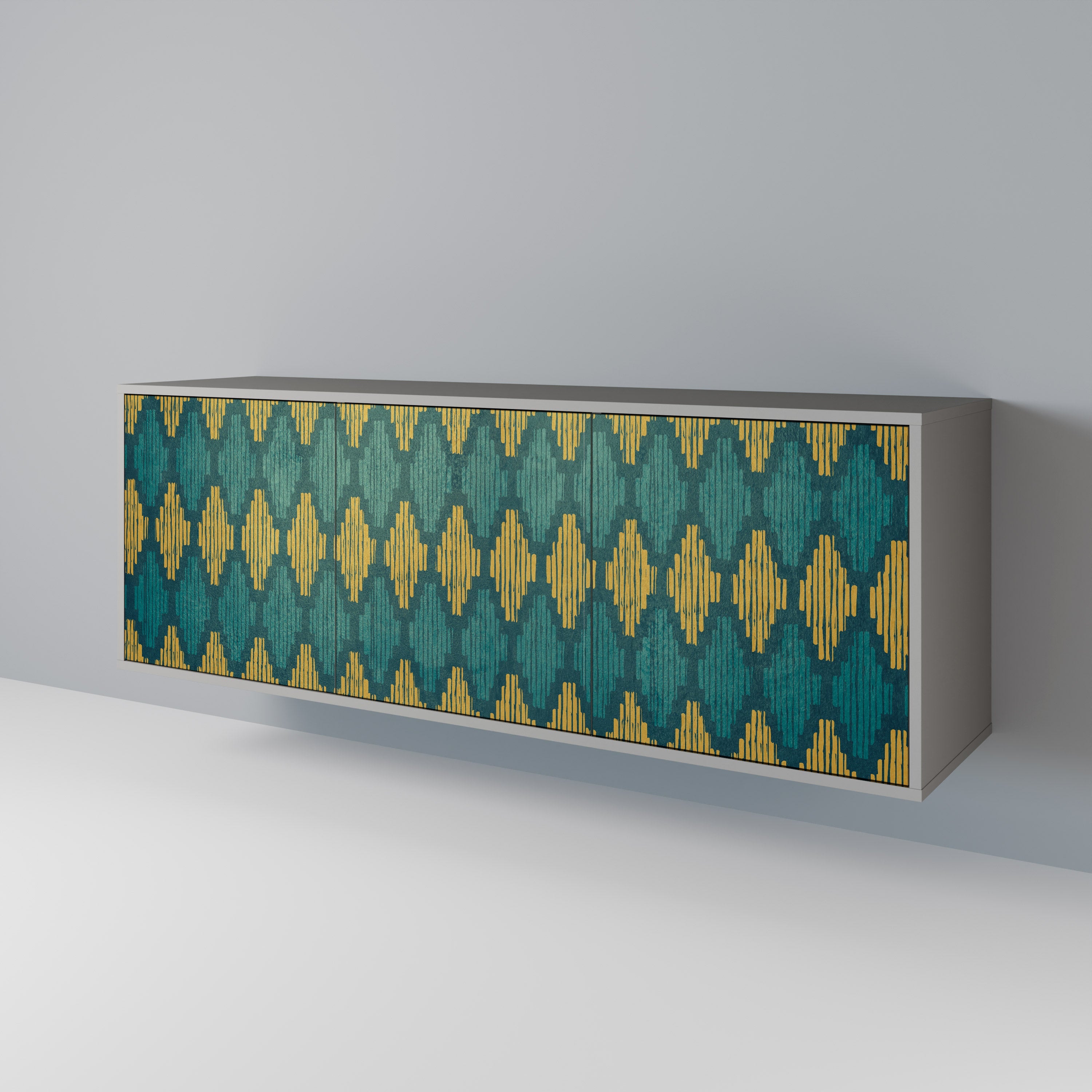 POLYGONS Μπουφές με 3 πόρτες σε γκρι φινίρισμα