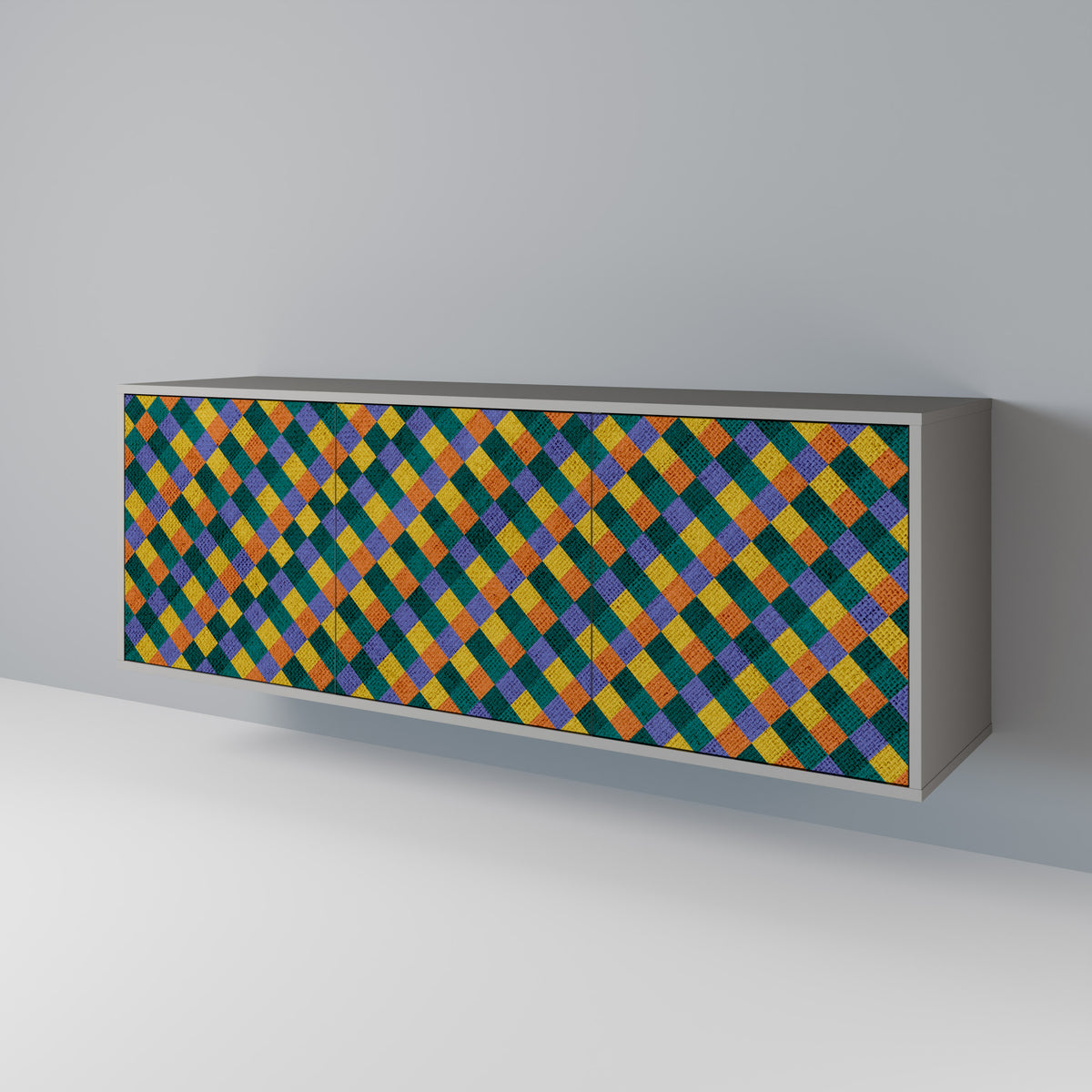 PAINTED SQUARES MIX Μπουφές 3-θυρών