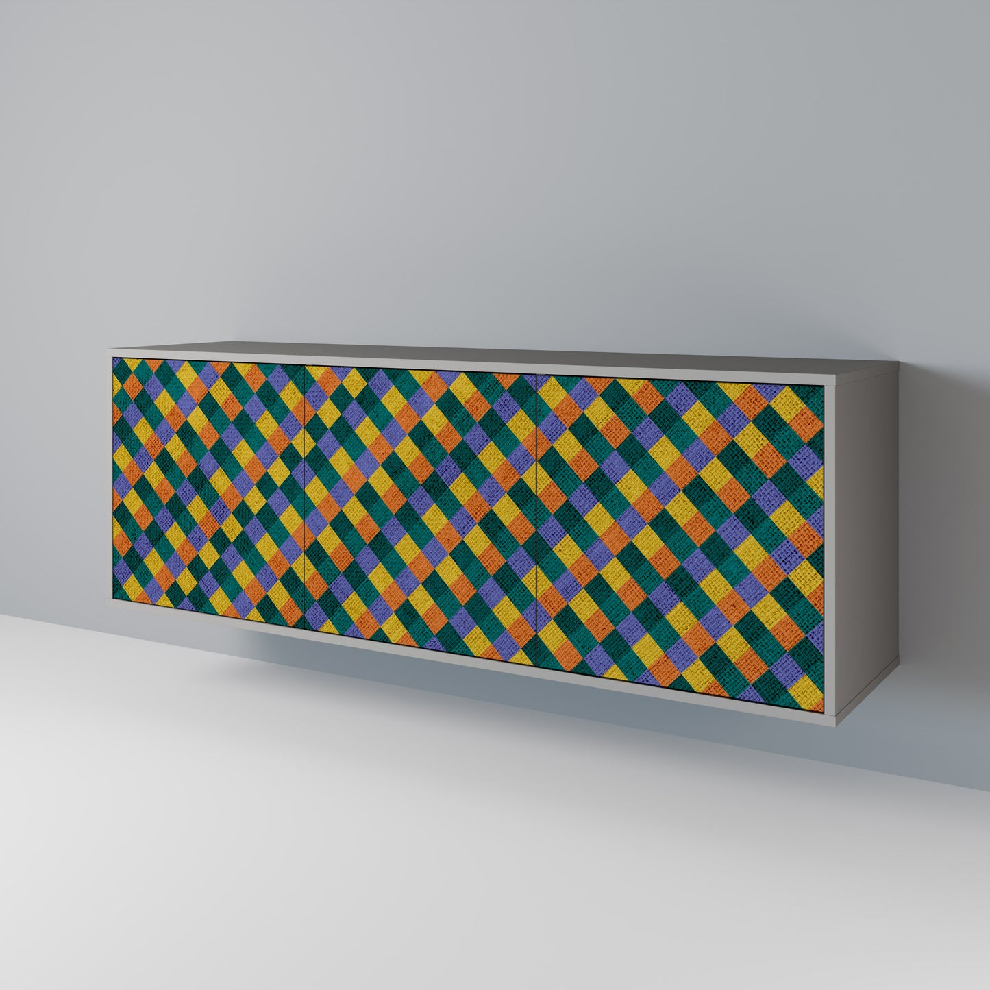 PAINTED SQUARES MIX Μπουφές 3-θυρών