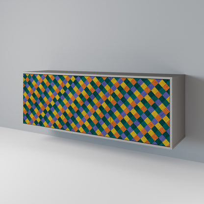 PAINTED SQUARES MIX Μπουφές 3-θυρών