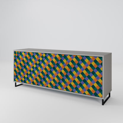 PAINTED SQUARES MIX Μπουφές 3-θυρών