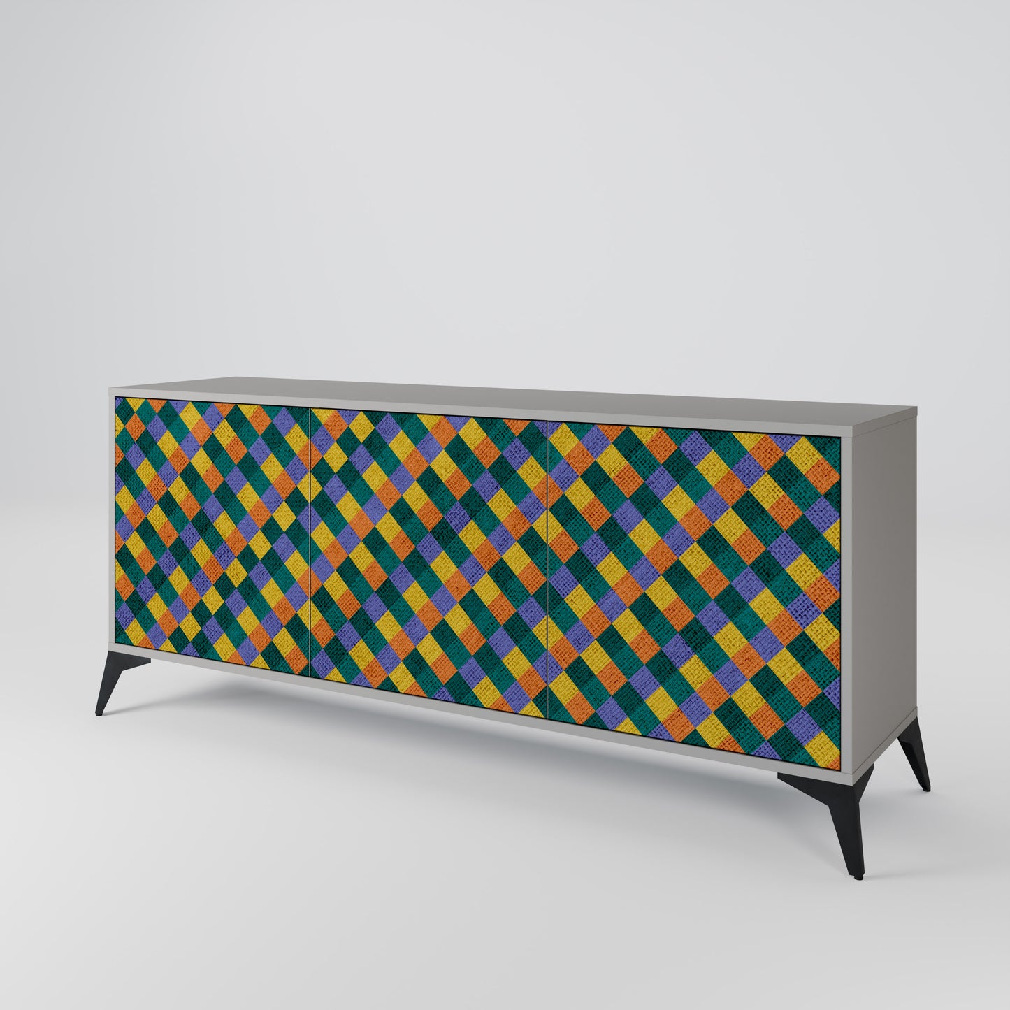 PAINTED SQUARES MIX Μπουφές 3-θυρών