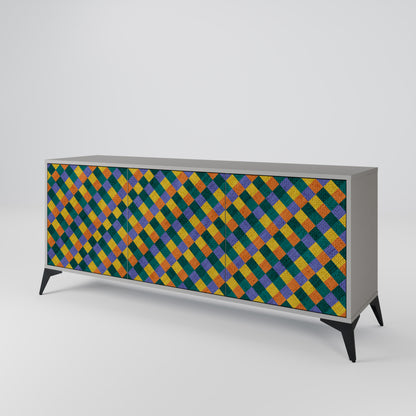PAINTED SQUARES MIX Μπουφές 3-θυρών