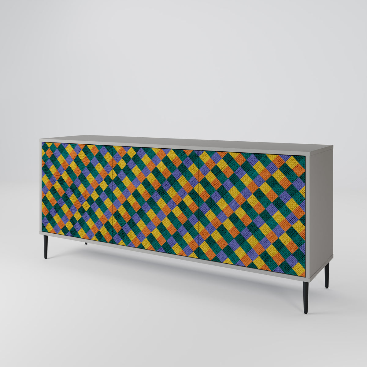 PAINTED SQUARES MIX Μπουφές 3-θυρών