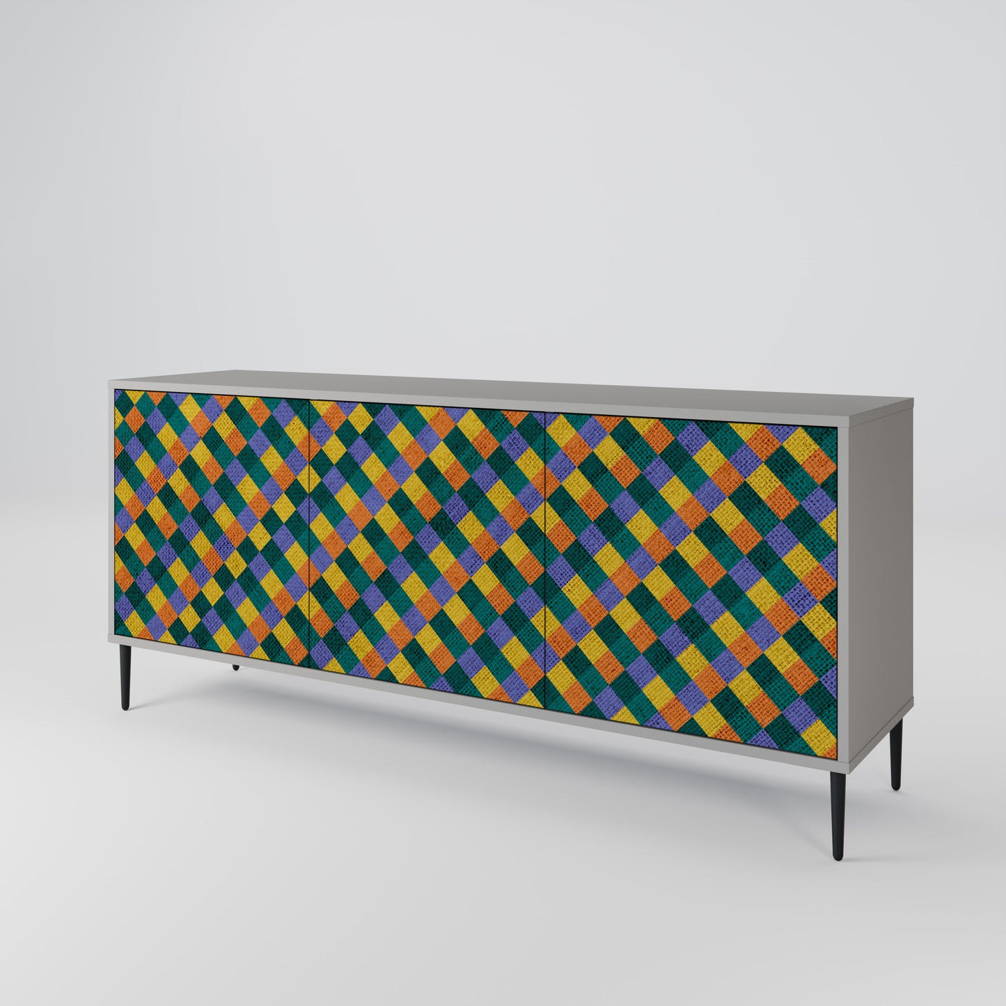 PAINTED SQUARES MIX Μπουφές 3-θυρών