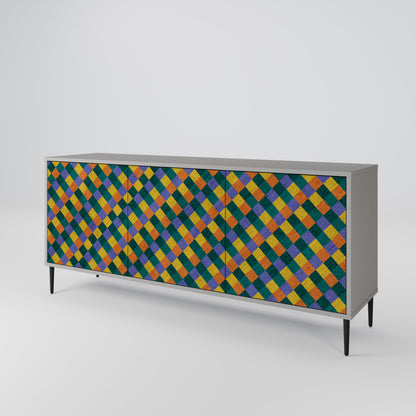 PAINTED SQUARES MIX Μπουφές 3-θυρών