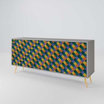 PAINTED SQUARES MIX Μπουφές 3-θυρών
