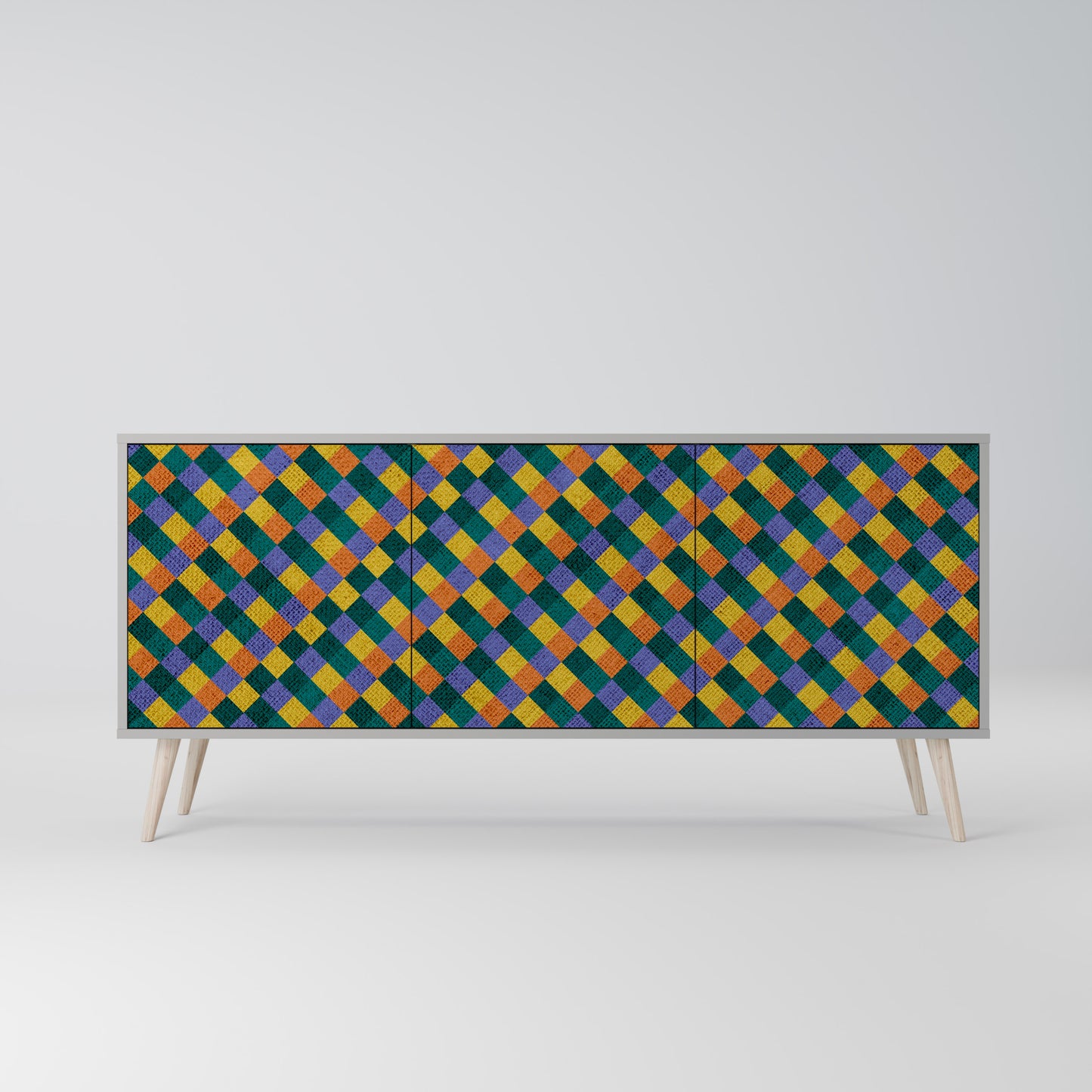 PAINTED SQUARES MIX Μπουφές 3-θυρών