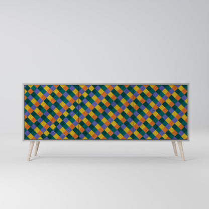 PAINTED SQUARES MIX Μπουφές 3-θυρών