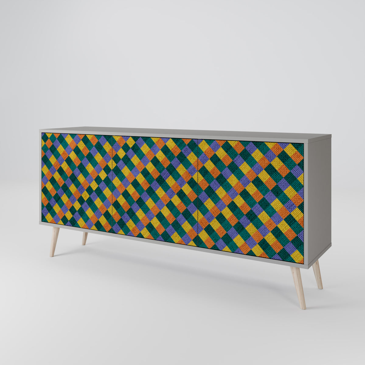 PAINTED SQUARES MIX Μπουφές 3-θυρών