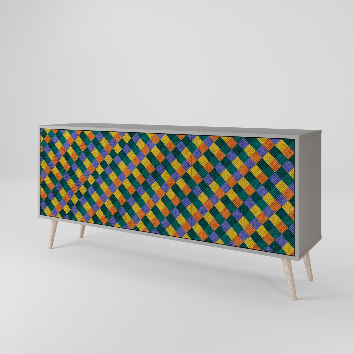 PAINTED SQUARES MIX Μπουφές 3-θυρών