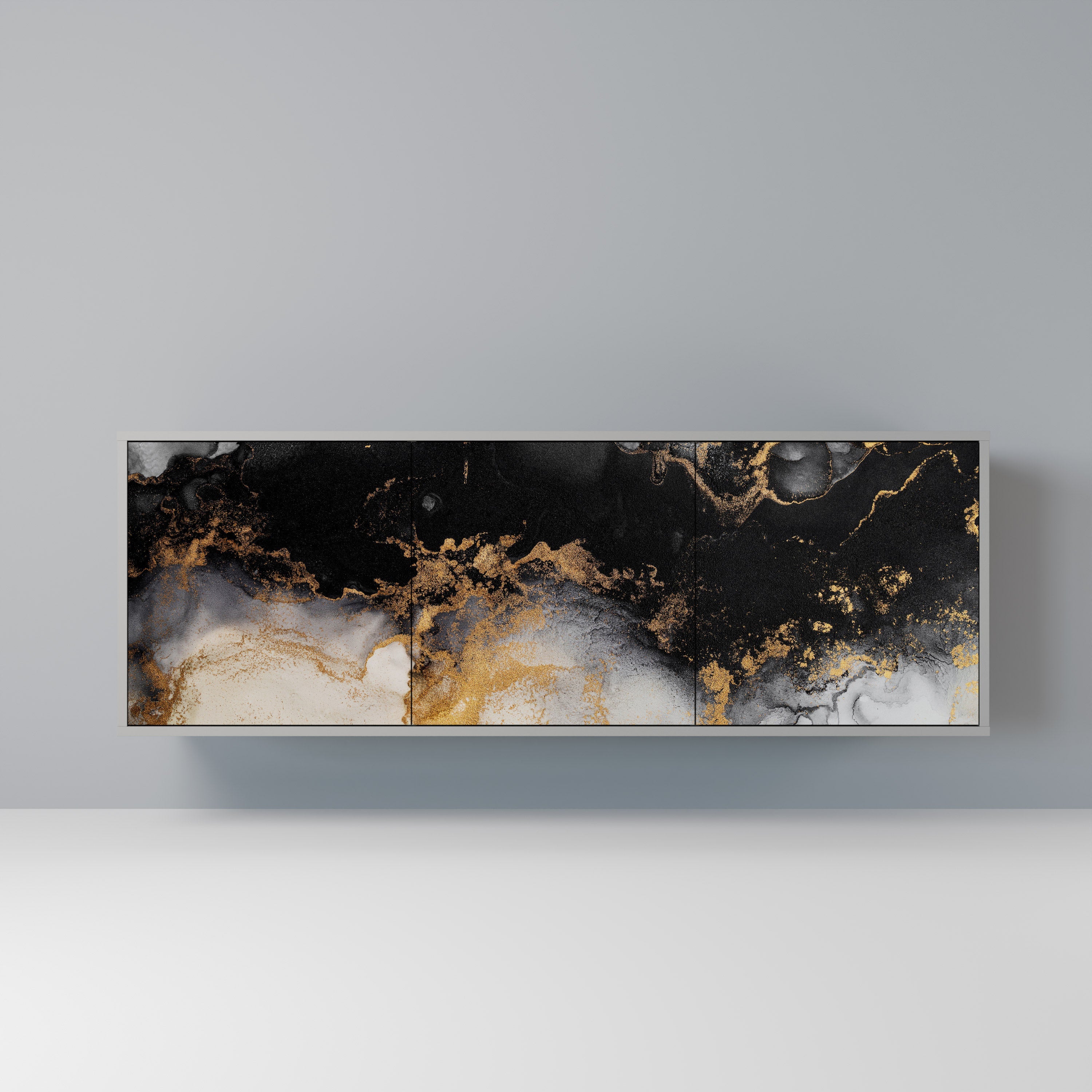 Μπουφές 3 θυρών MARBLE OF TOMMORROW σε γκρι φινίρισμα