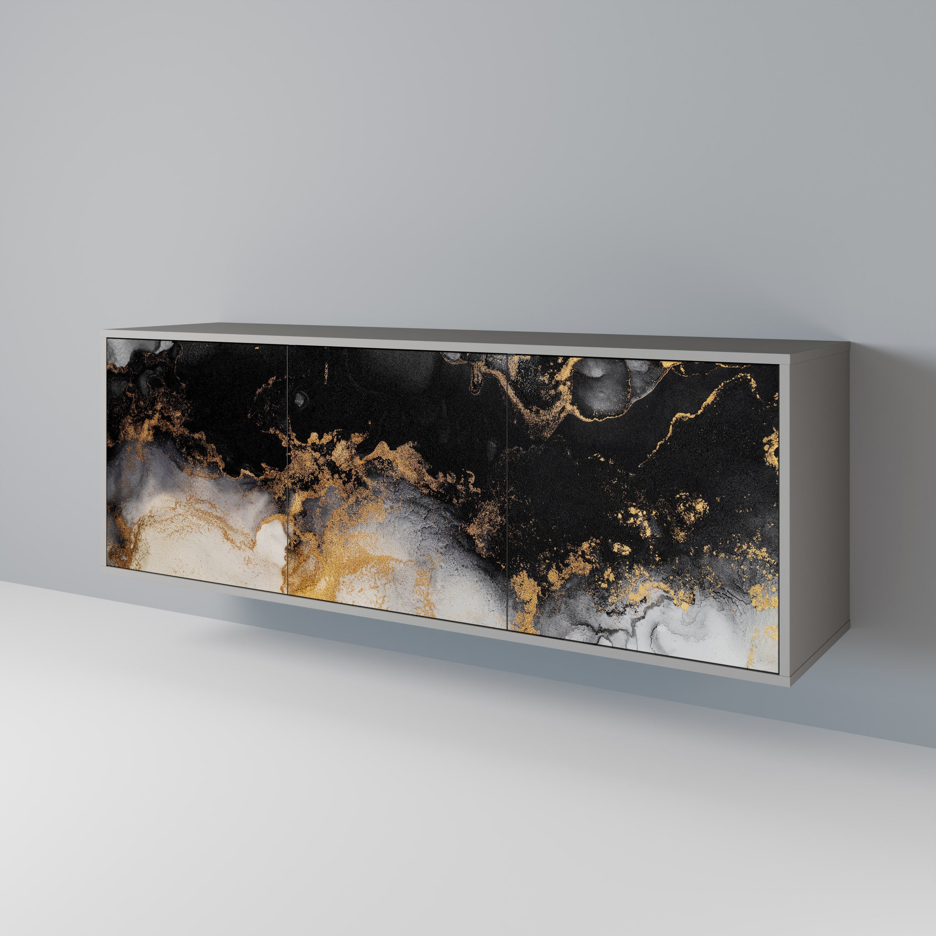 Μπουφές 3 θυρών MARBLE OF TOMMORROW σε γκρι φινίρισμα