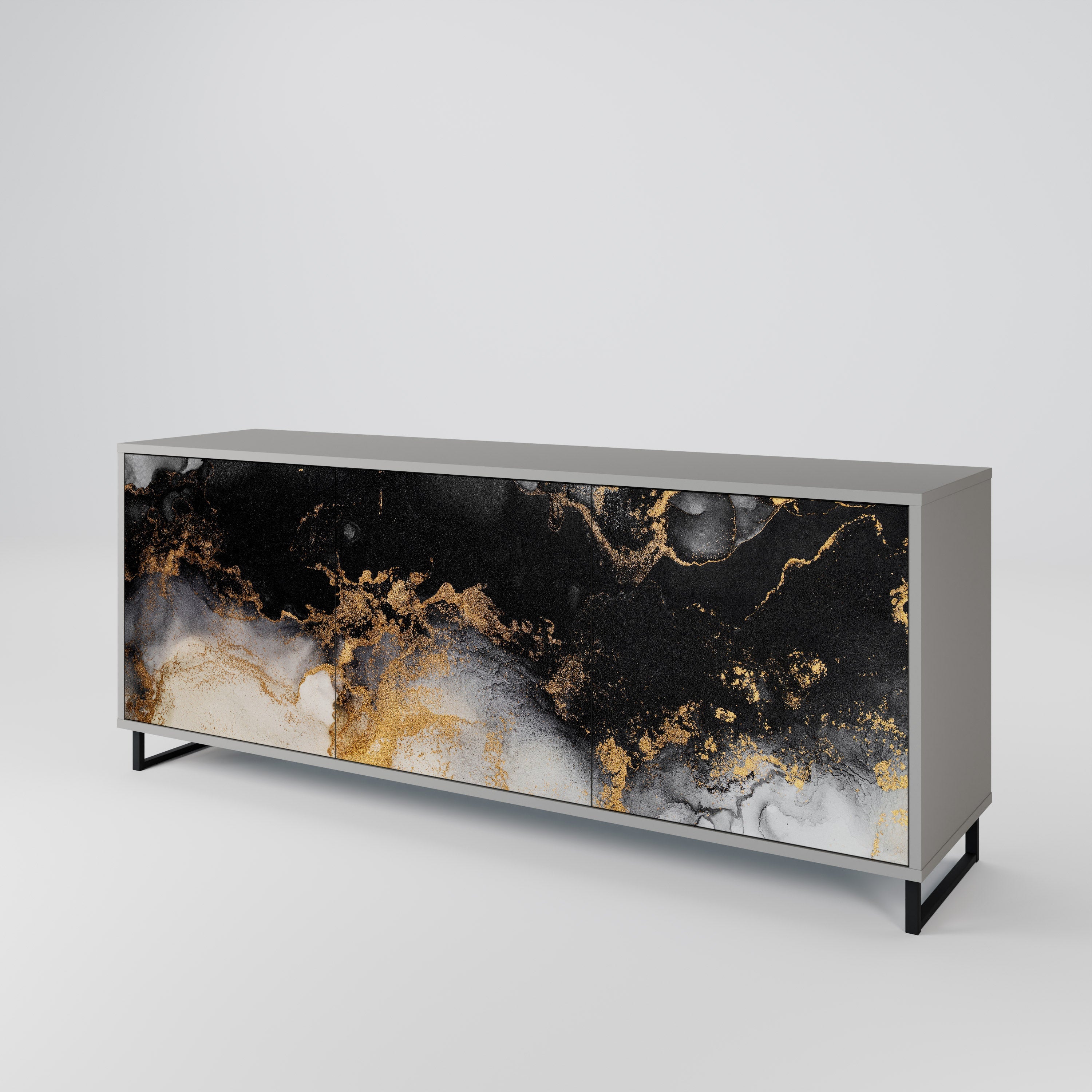 Μπουφές 3 θυρών MARBLE OF TOMMORROW σε γκρι φινίρισμα